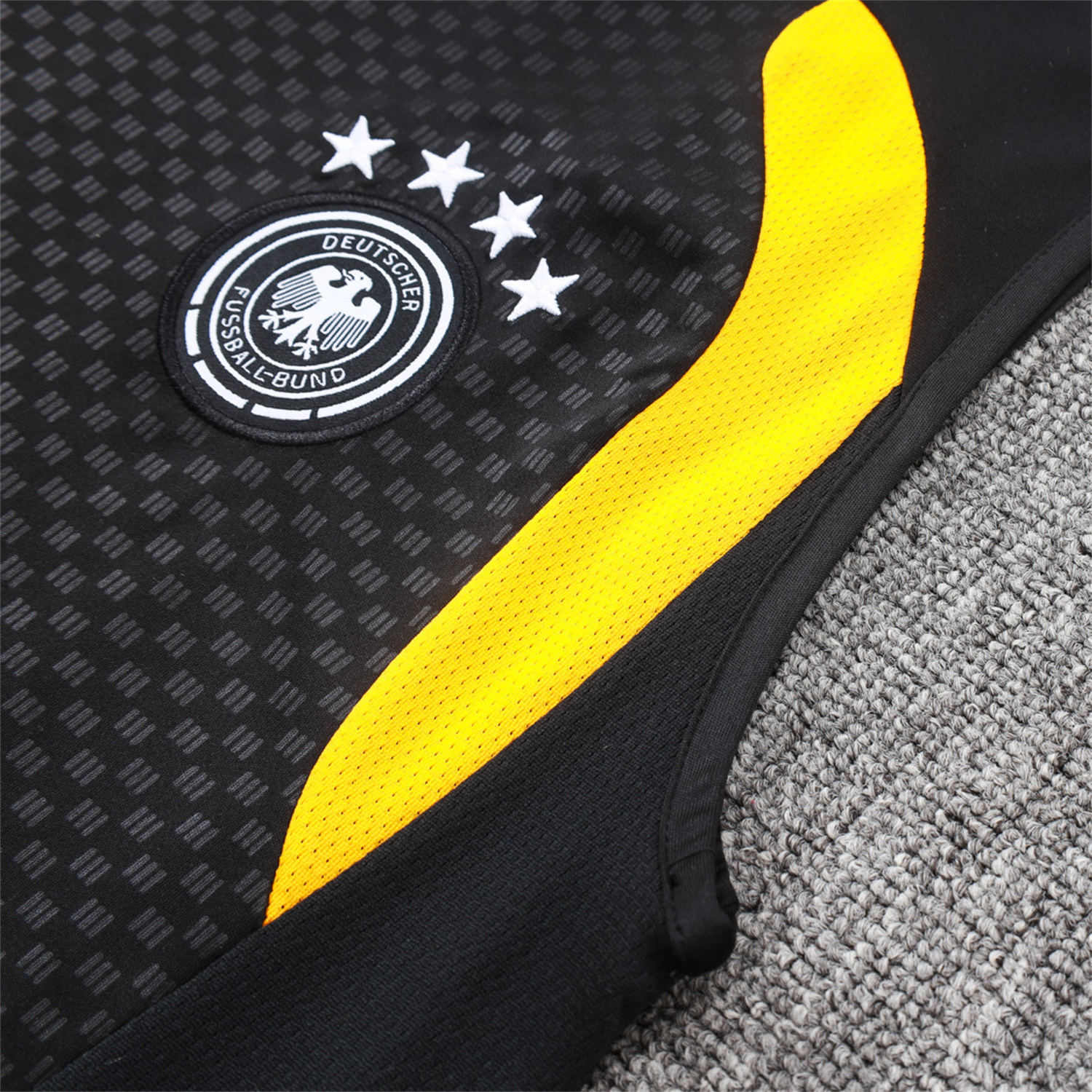 AlphaJersey-Germany 2026 Vest Training Set - Black Vest and Black Shorts