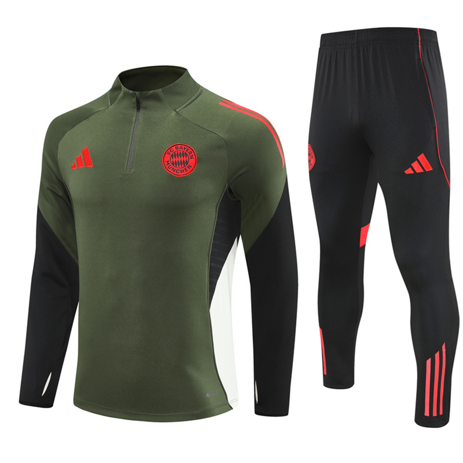 AlphaJersey-Bayern Munich 25-26 Long Sleeves Training Set - Green Top & Black Pants