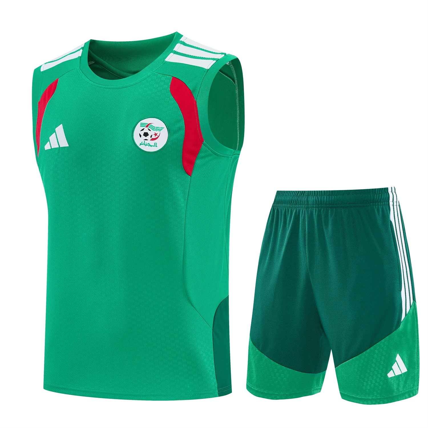 AlphaJersey-Algeria 2026 Vest Training Set - Green Vest and Shorts