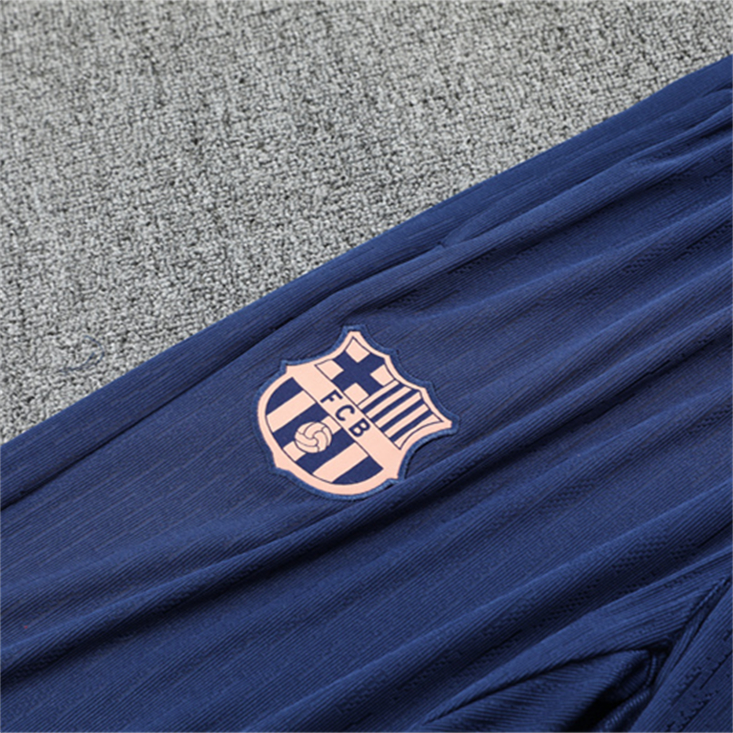AlphaJersey-Barcelona 25-26 Kids Long Sleeve Training Set - Player Version - Light Yellow Top and Blue Pants