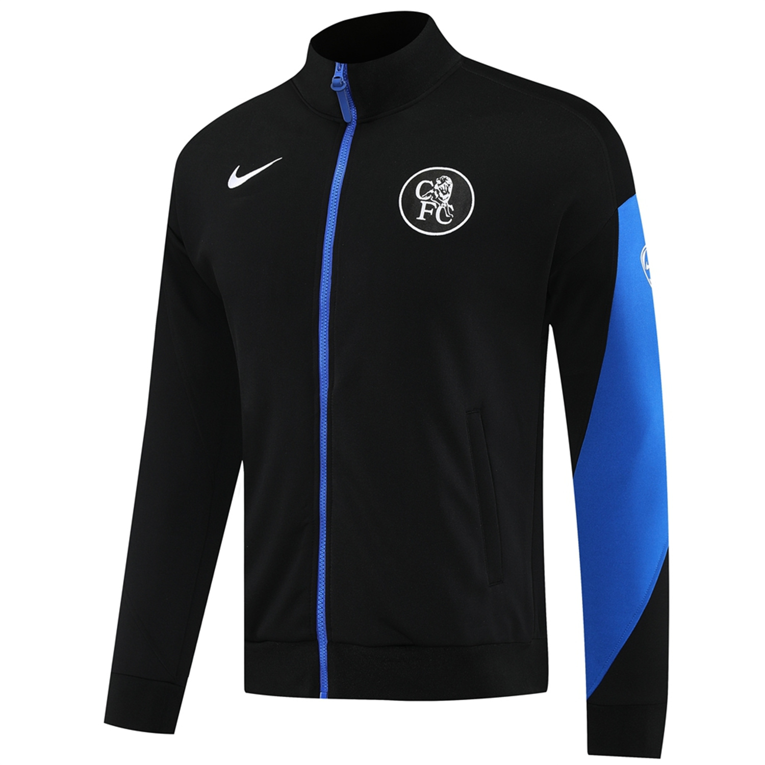 AlphaJersey-C.H.E.L.S.E.A 25-26 Jacket Training Tracksuit with Throwback Badge - Black Jackets & Pants