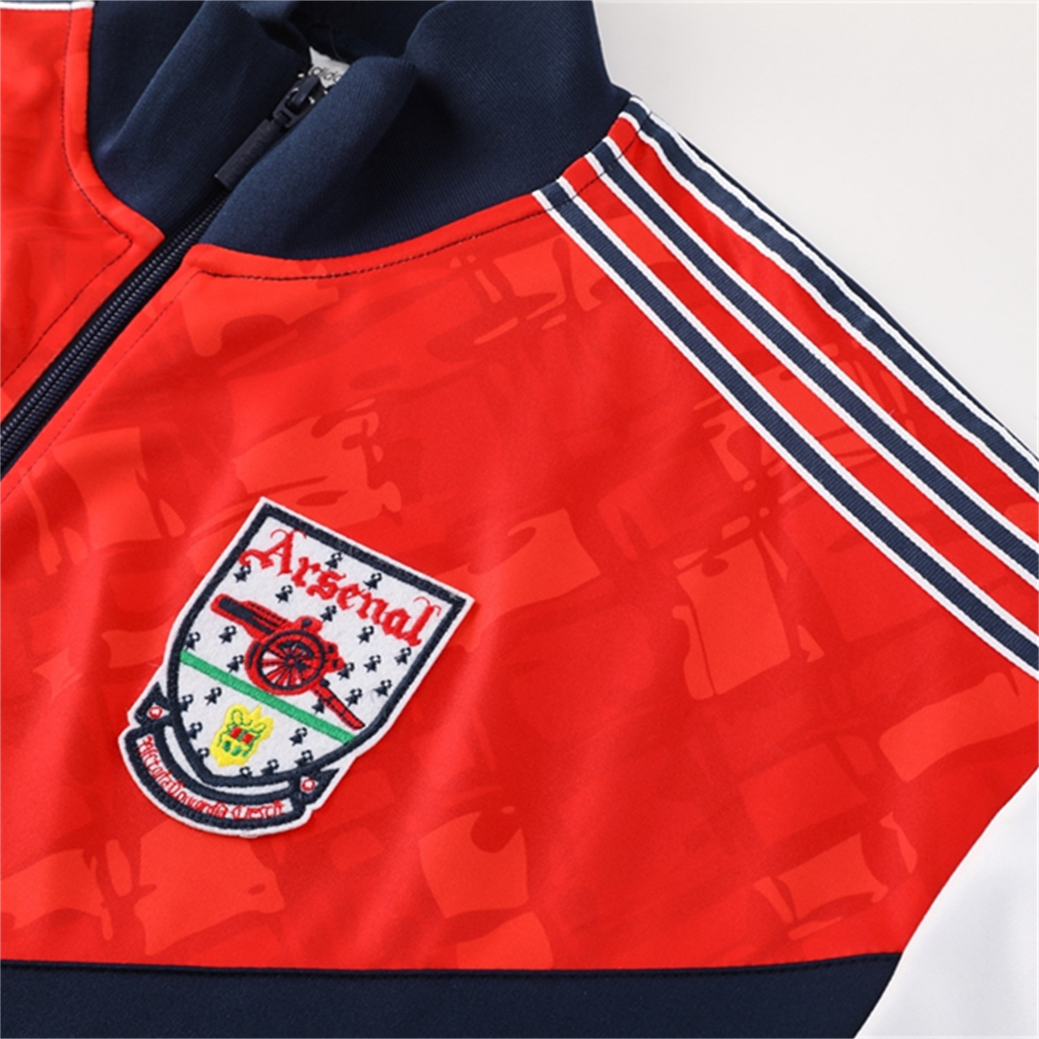 AlphaJersey-Arsenal 25-26 Jacket Training Tracksuit - Red Blue Throwback Jackets & Blue Pants