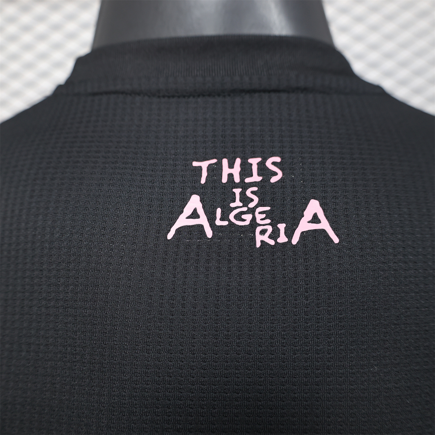 AlphaJersey-Algeria 25-26 Pure Black Jersey with Pink Pattern - Player Version