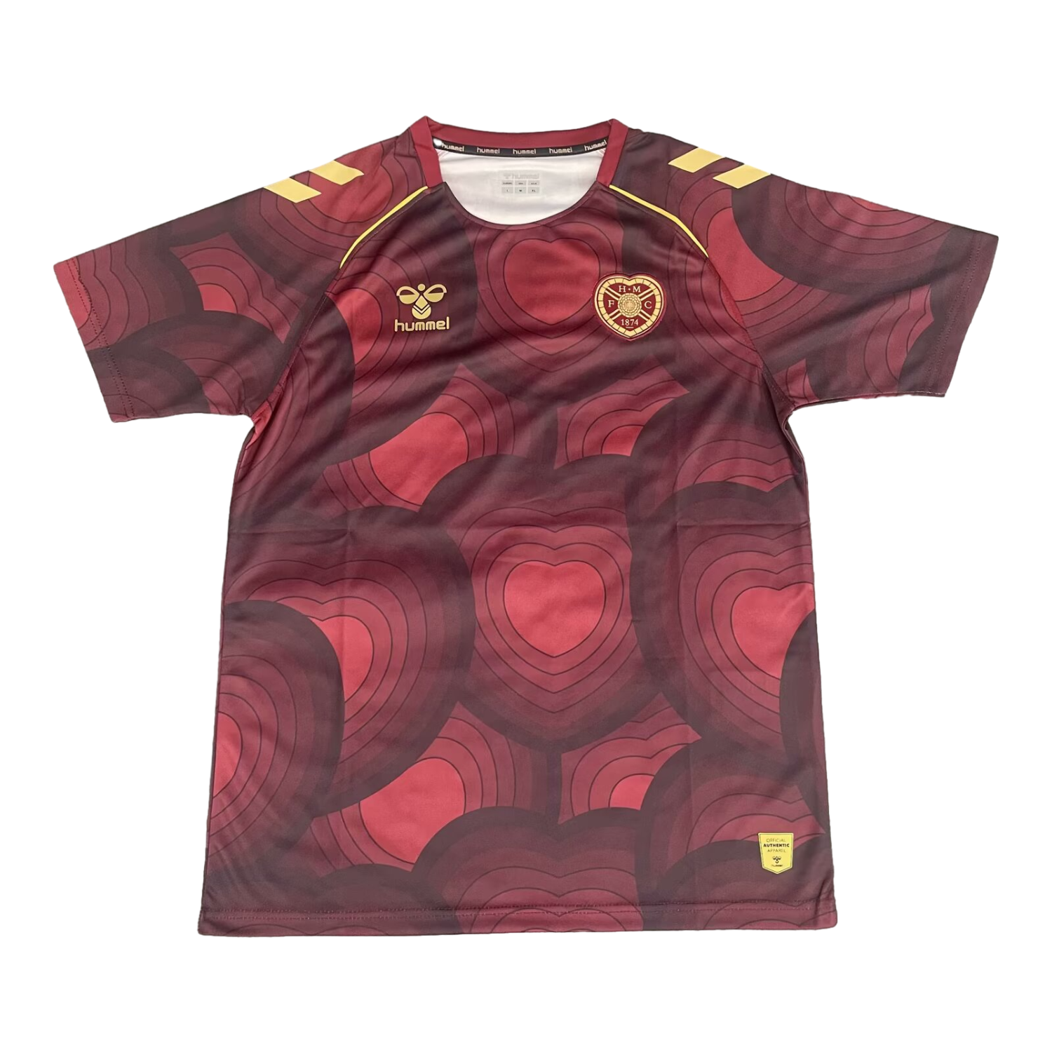 AlphaJersey-Hearts Heart of Midlothian 25-26 Red Pre-Match Training Jersey - Fans Version