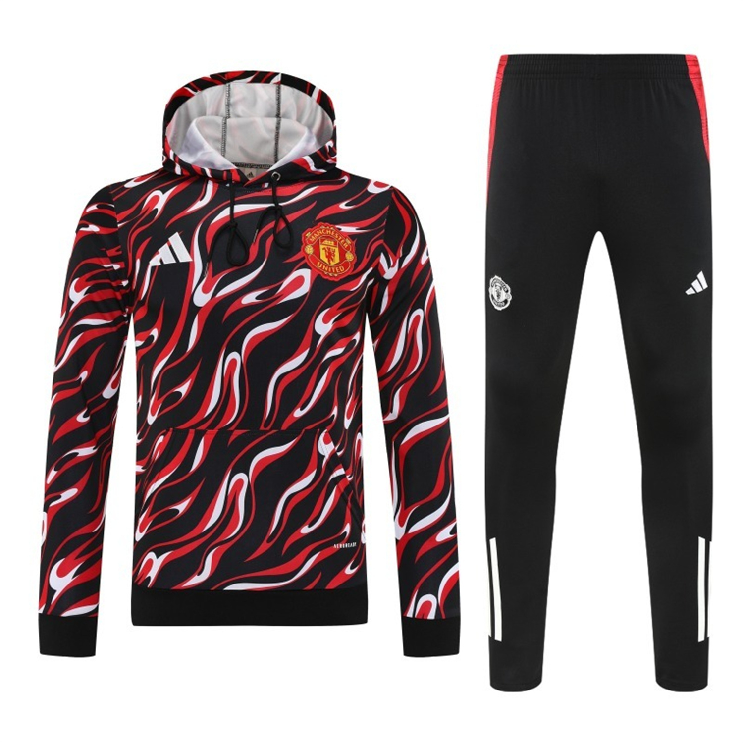 AlphaJersey-Manchester United 25-26 Traning Hoodie Set - Flowing Red Hoodie With Black Pants
