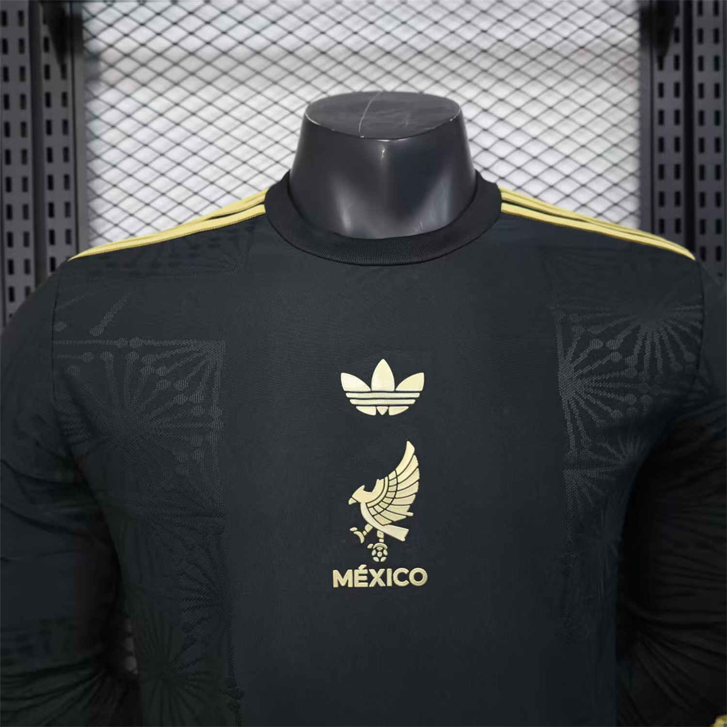 AlphaJersey-Mexico 2025 Gold Cup Black Long Sleeves Jersey - Player Version