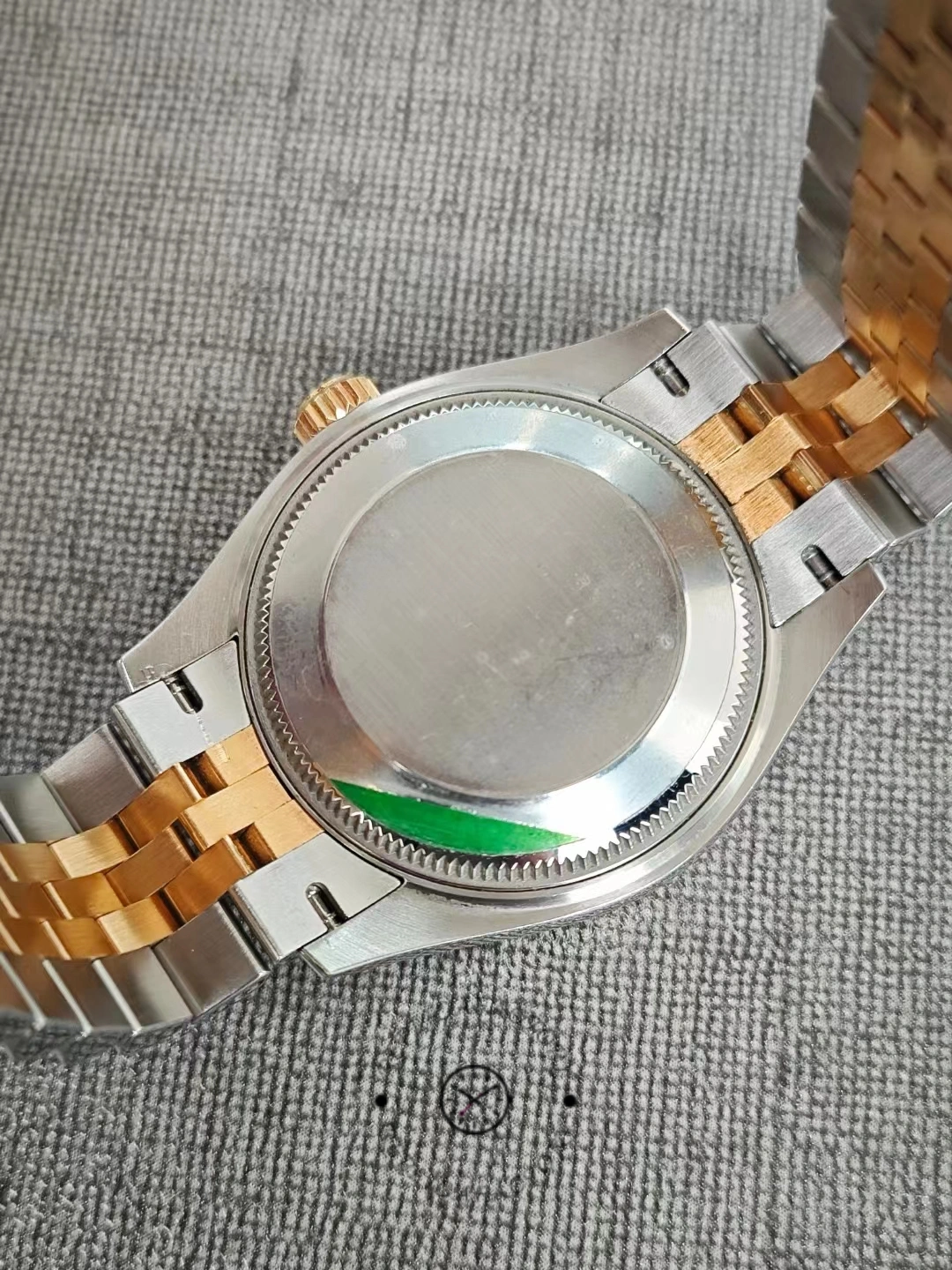 Caseback Rolex Datejust 31 two-tone Jubilee after 2 years daily wear