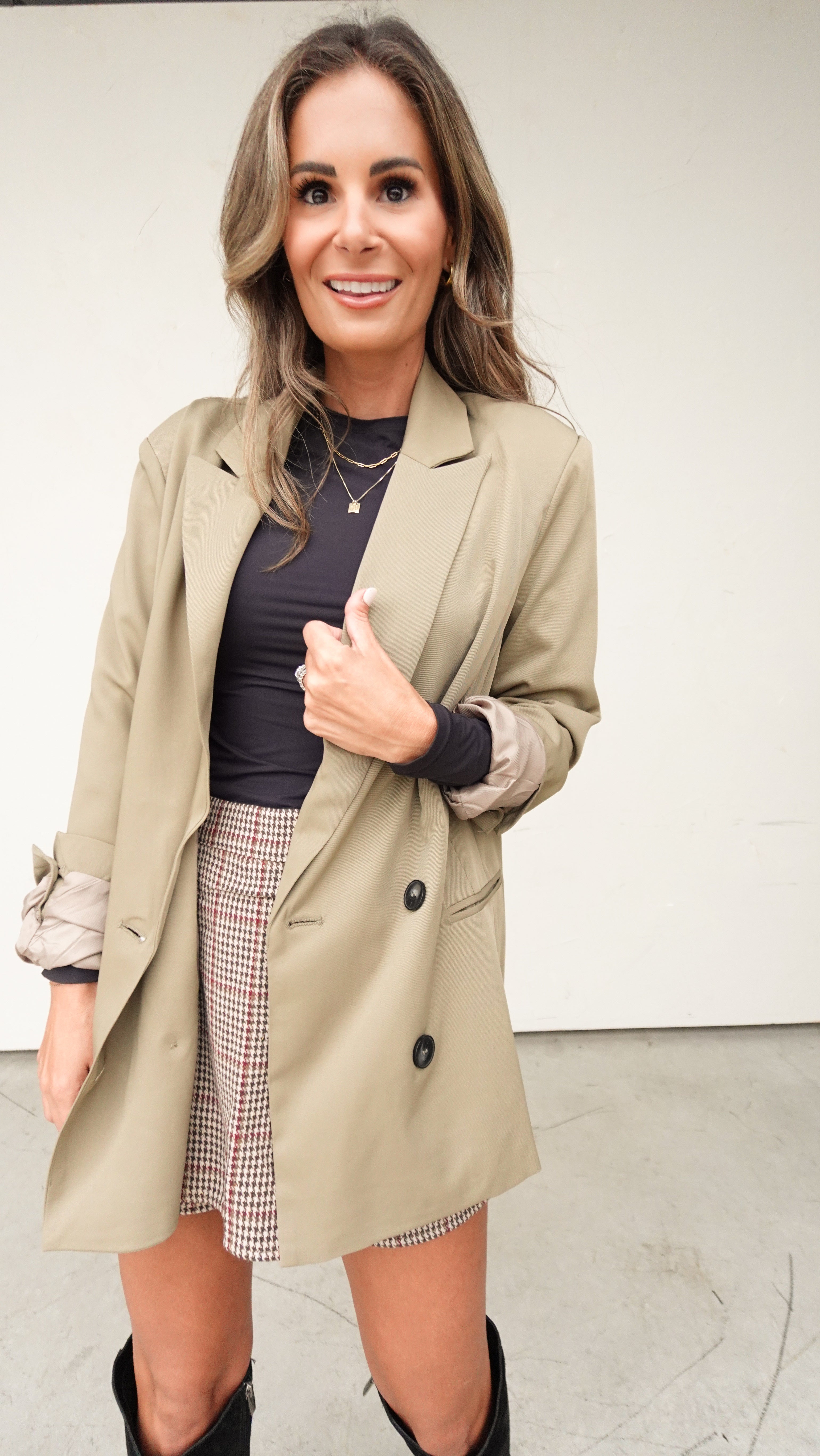 Olive Relaxed Blazer | Elegant Women's Fashion by coolavocek