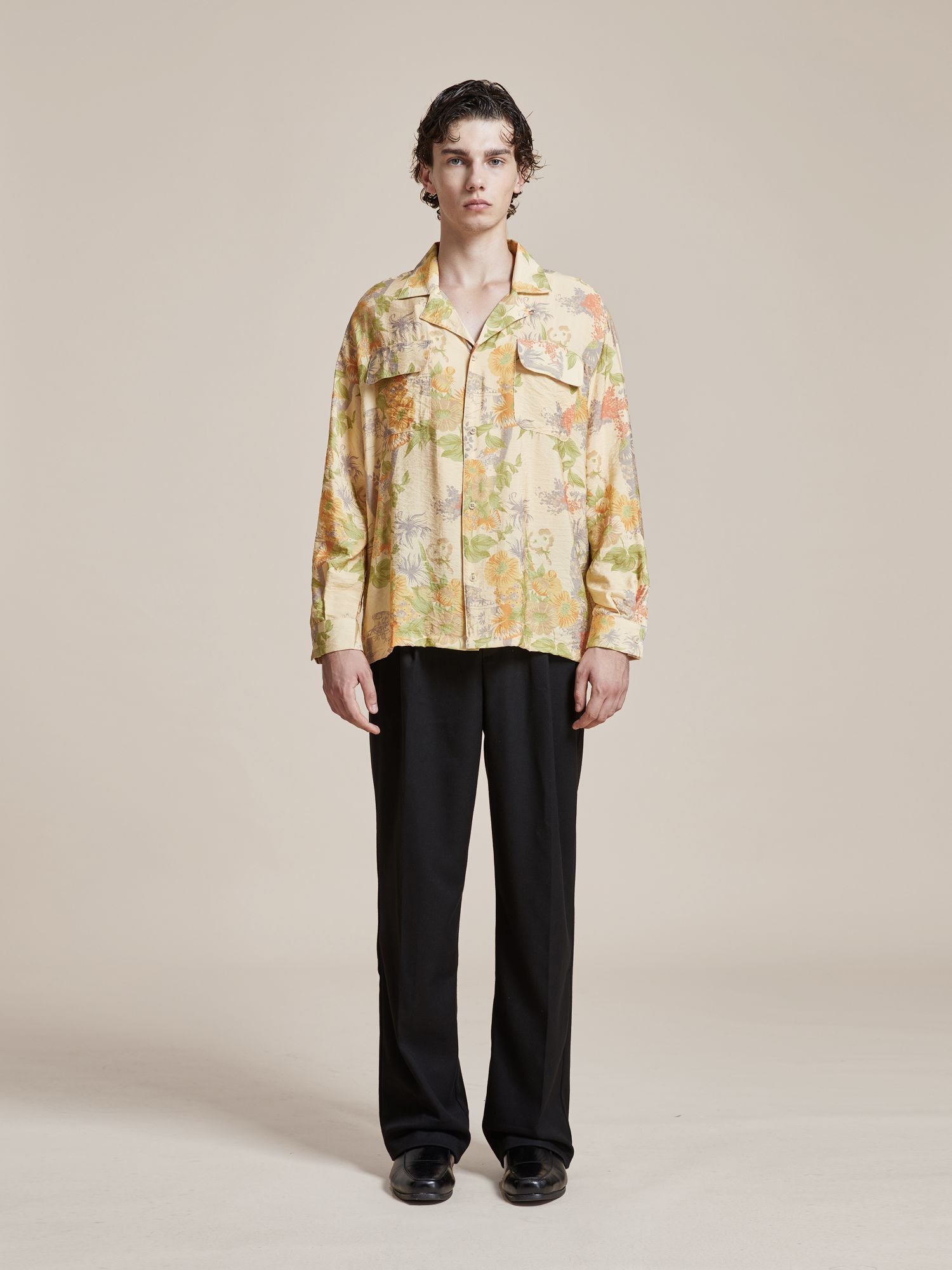 Meraj Vase Pot Long Sleeve Camp Shirt | Modern Menswear by yycbvcnbmmnbm
