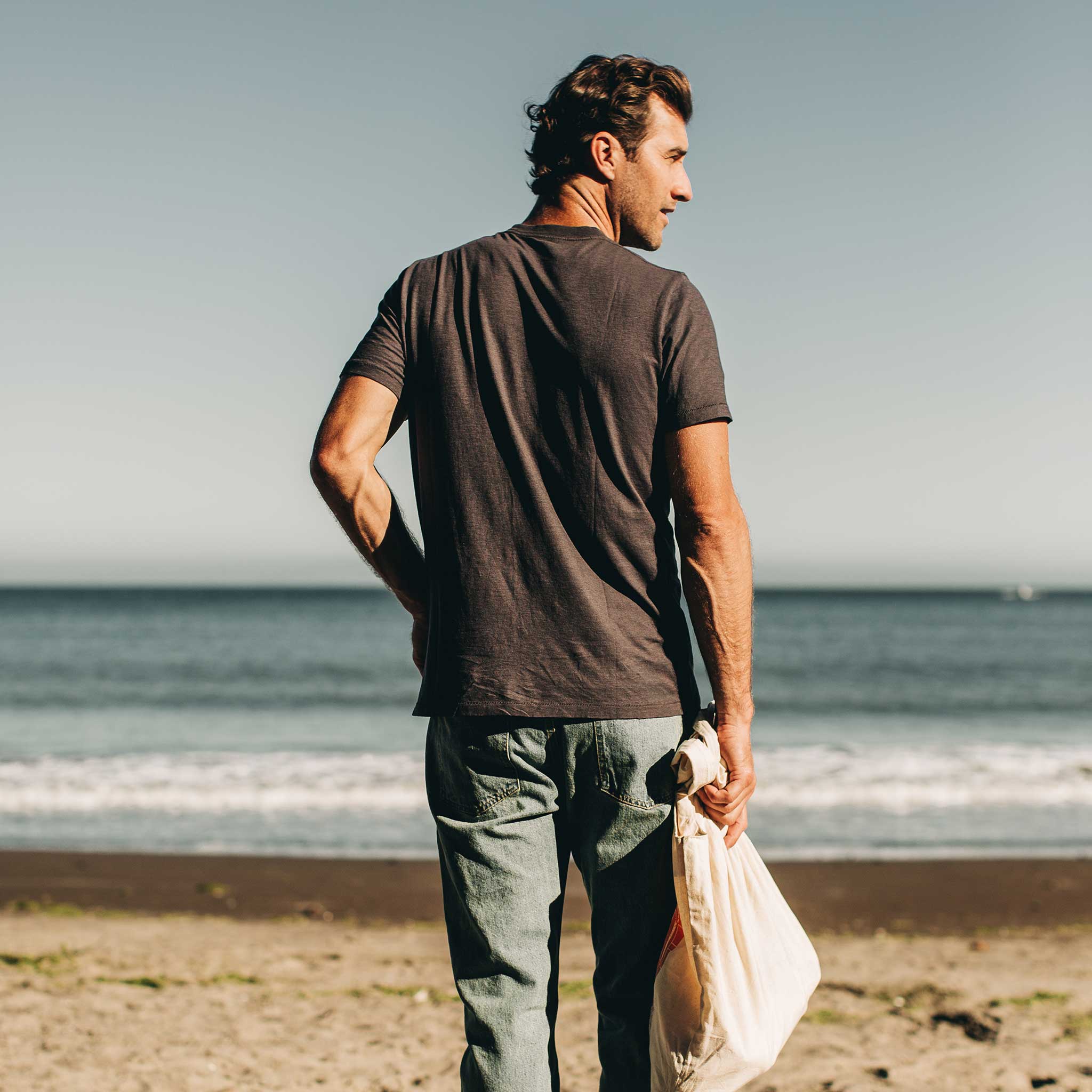 The Cotton Hemp Tee in Charcoal | Modern Menswear by yycbvcnbmmnbm