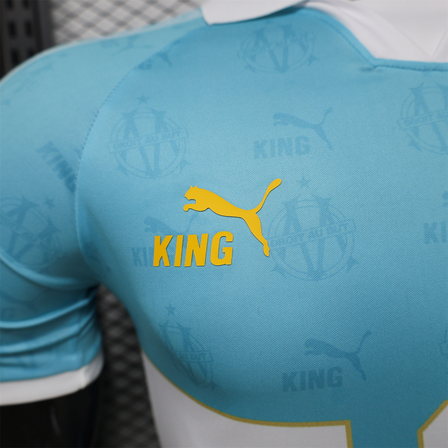 AlphaJersey-Marseille 25-26 Retro Style Blue Jersey -Player Version