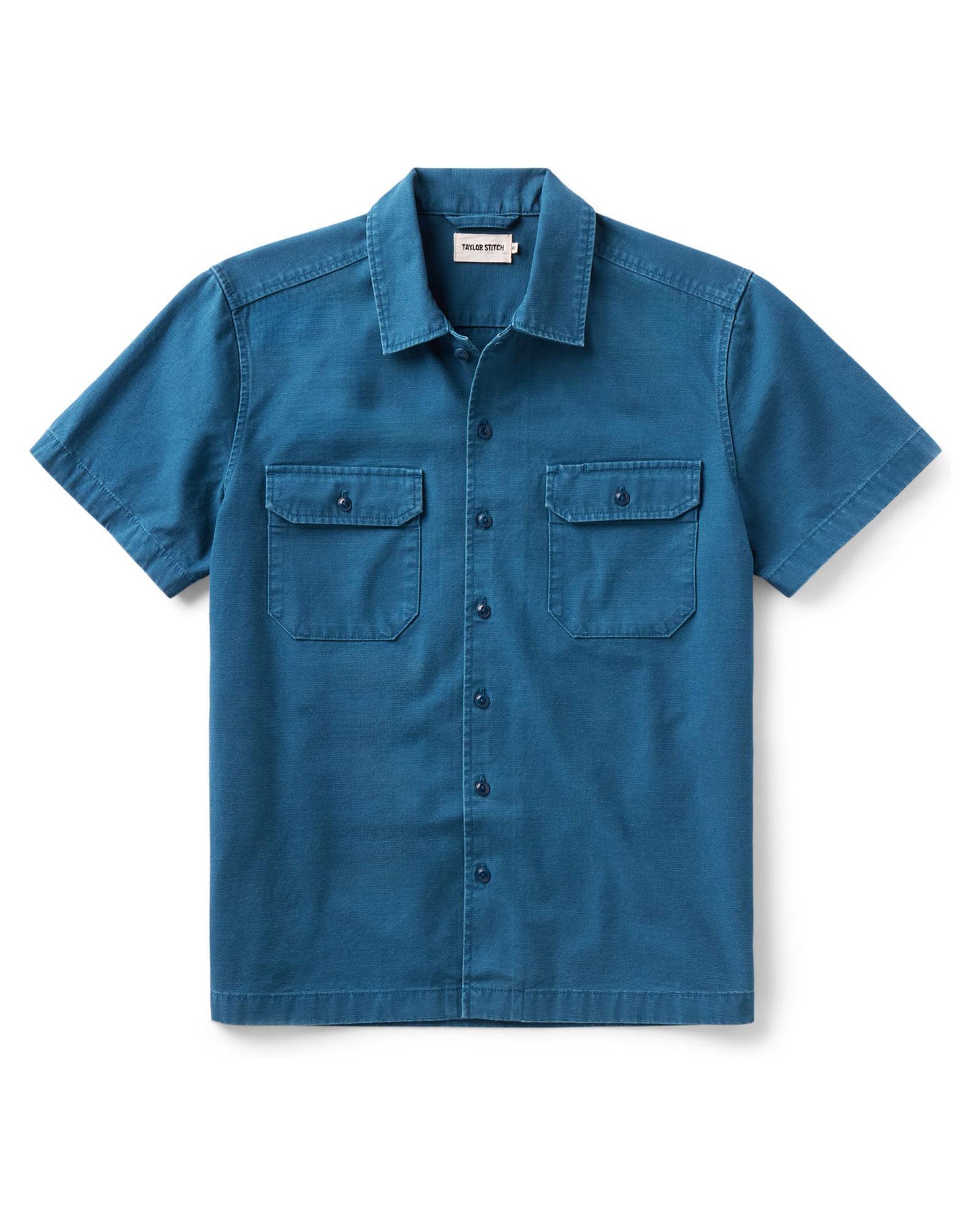 The Short Sleeve Mechanic Shirt in Atlantic Ripstop | Modern Menswear by yycbvcnbmmnbm