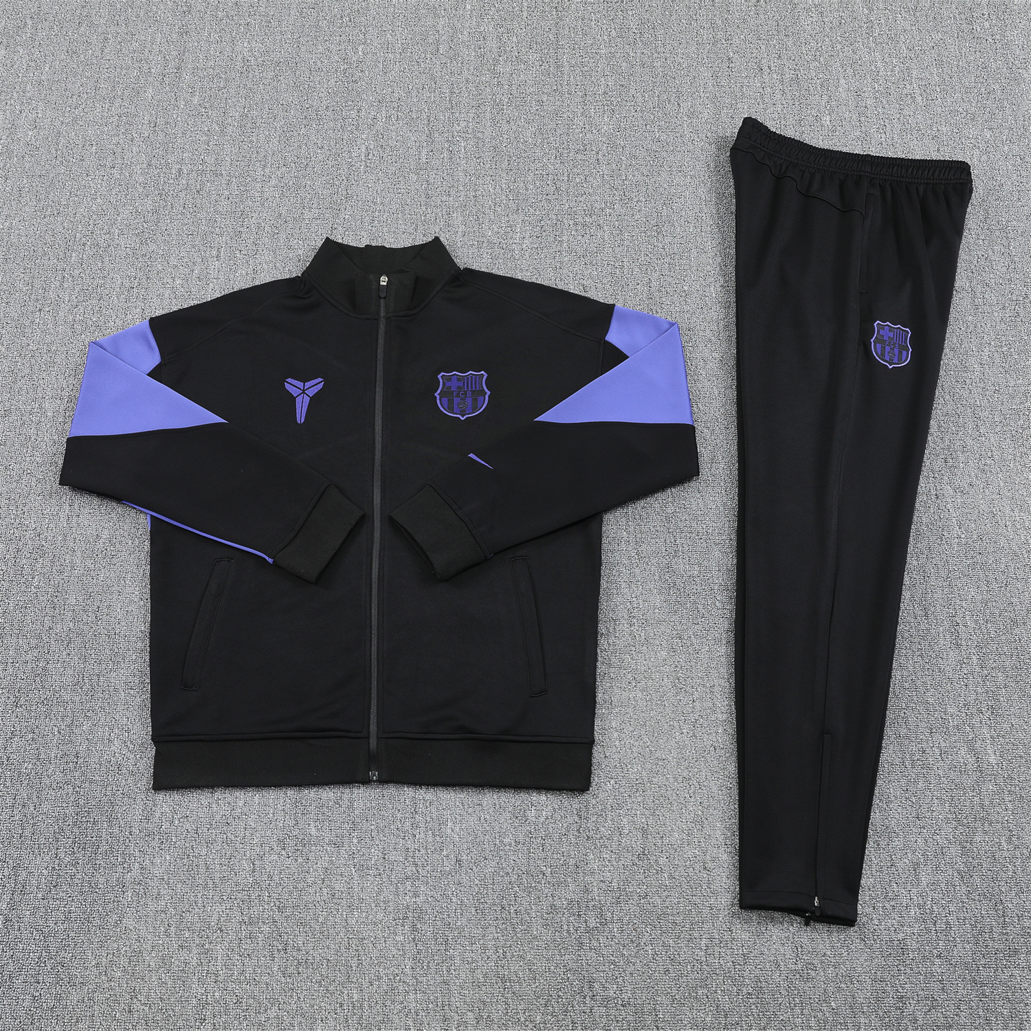 AlphaJersey-Barcelona 25-26 Jacket Training Tracksuit - Black Purple Jackets & Black Pants