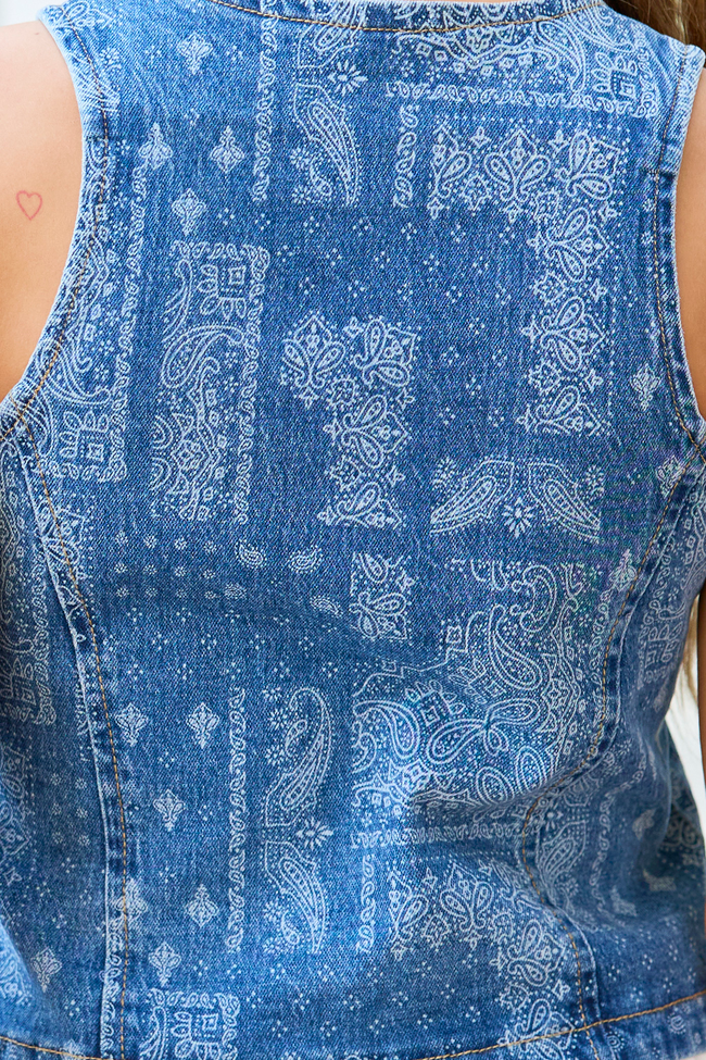 Beneath The Moon Bandana Printed Vest | Elegant Women's Fashion by coolavocek