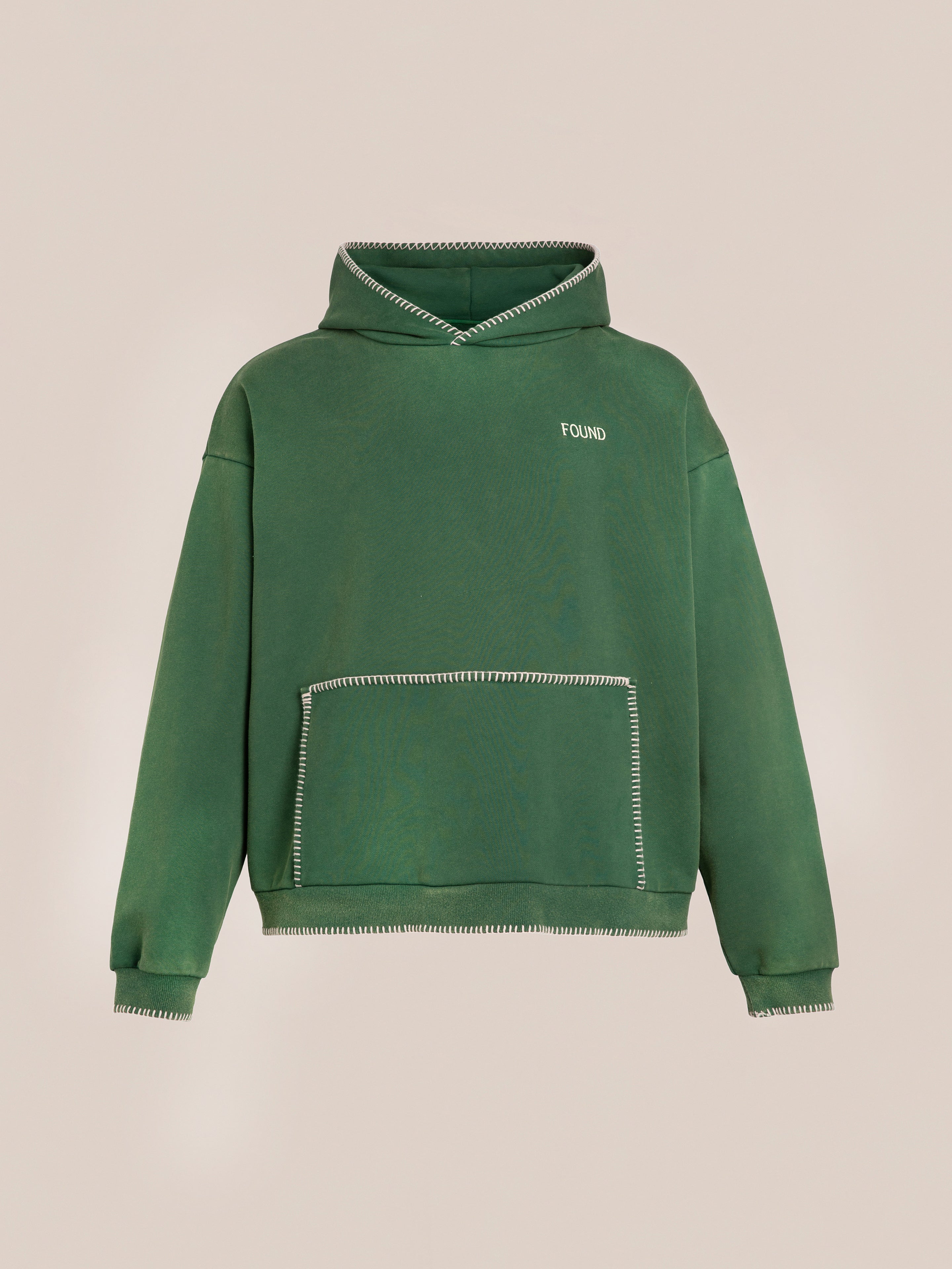 Stitched Border Distressed Logo Hoodie | Modern Menswear by yycbvcnbmmnbm