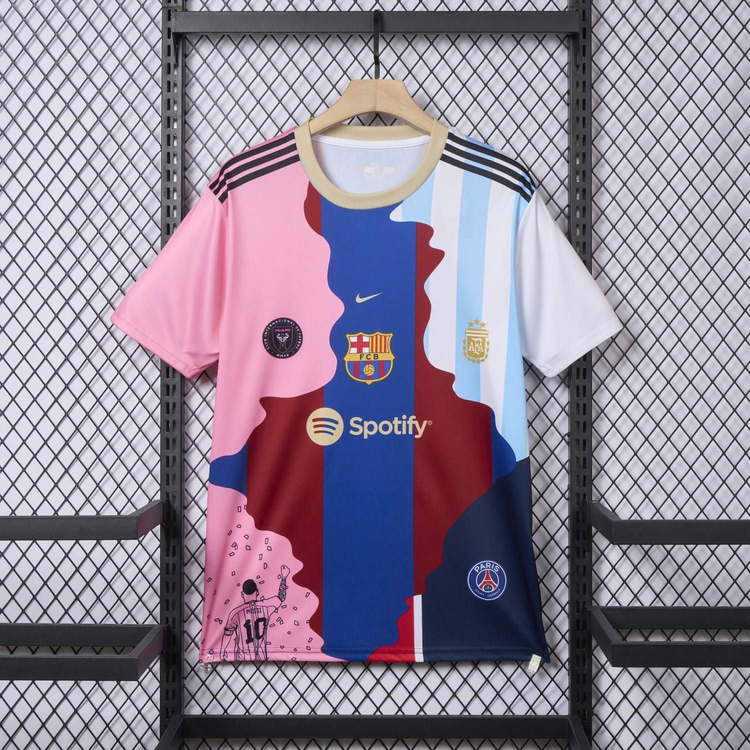 AlphaJersey-Messi Career Commemorative Jersey - Fans Version - Barcelona Argentina Paris Saint-Germain PSG INT M.A.M