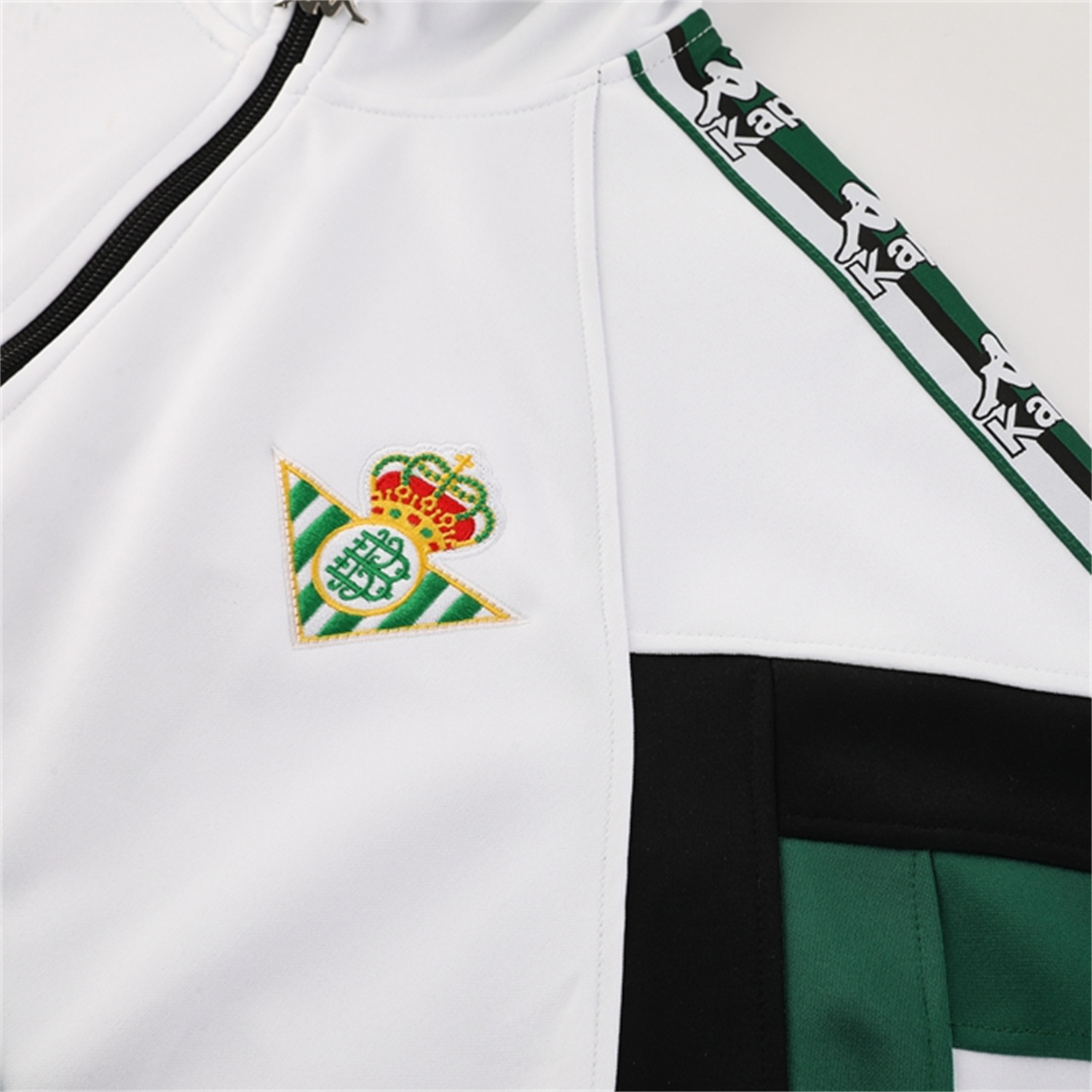 AlphaJersey-Real Betis 25-26 Jacket Training Tracksuit - Green White Black Throwback Jackets & Black Pants