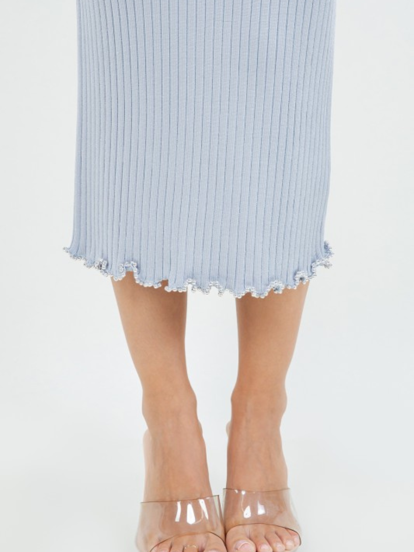 Beaded Edge Knit Skirt | Elegant Women's Fashion by coolavocek
