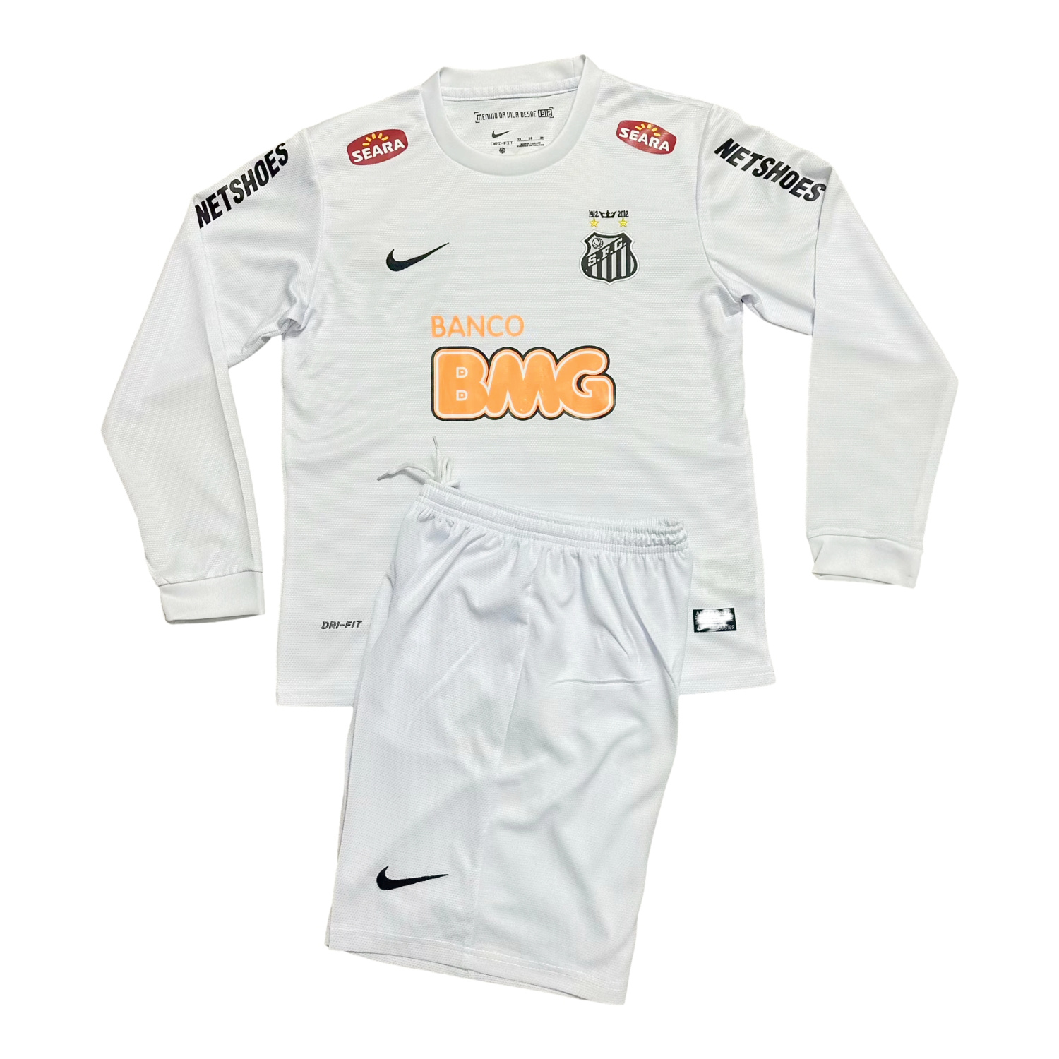 AlphaJersey-Retro Santos 2012 Home Long Sleeves Kids Kit