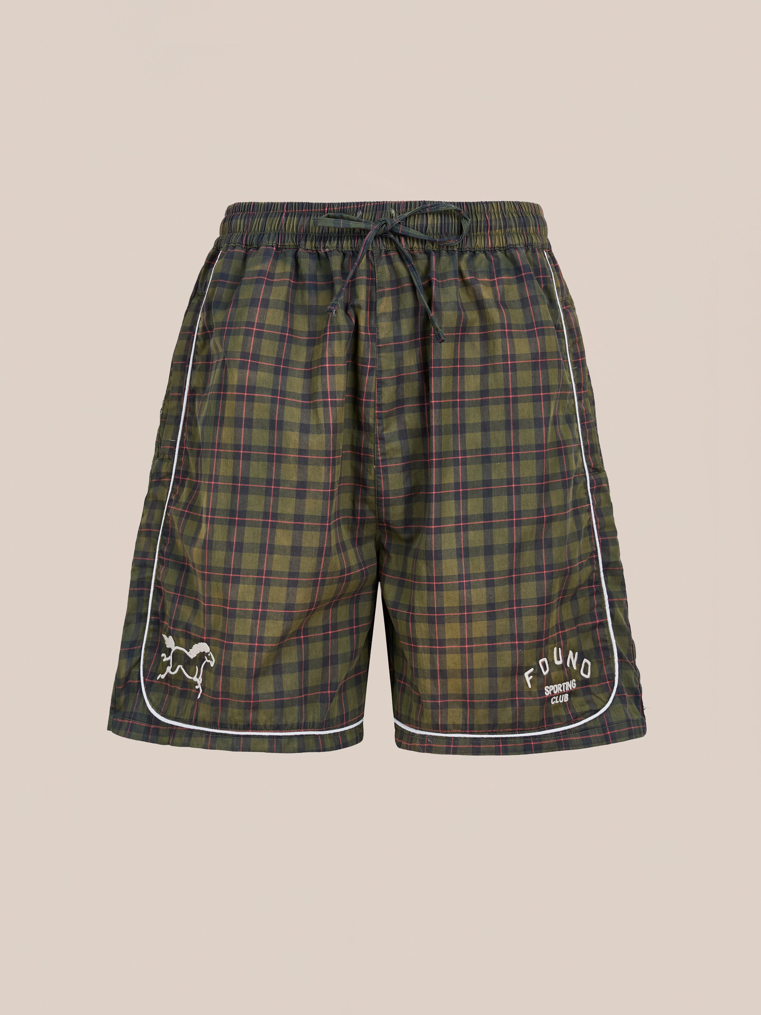 Forest Plaid Track Shorts | Modern Menswear by yycbvcnbmmnbm
