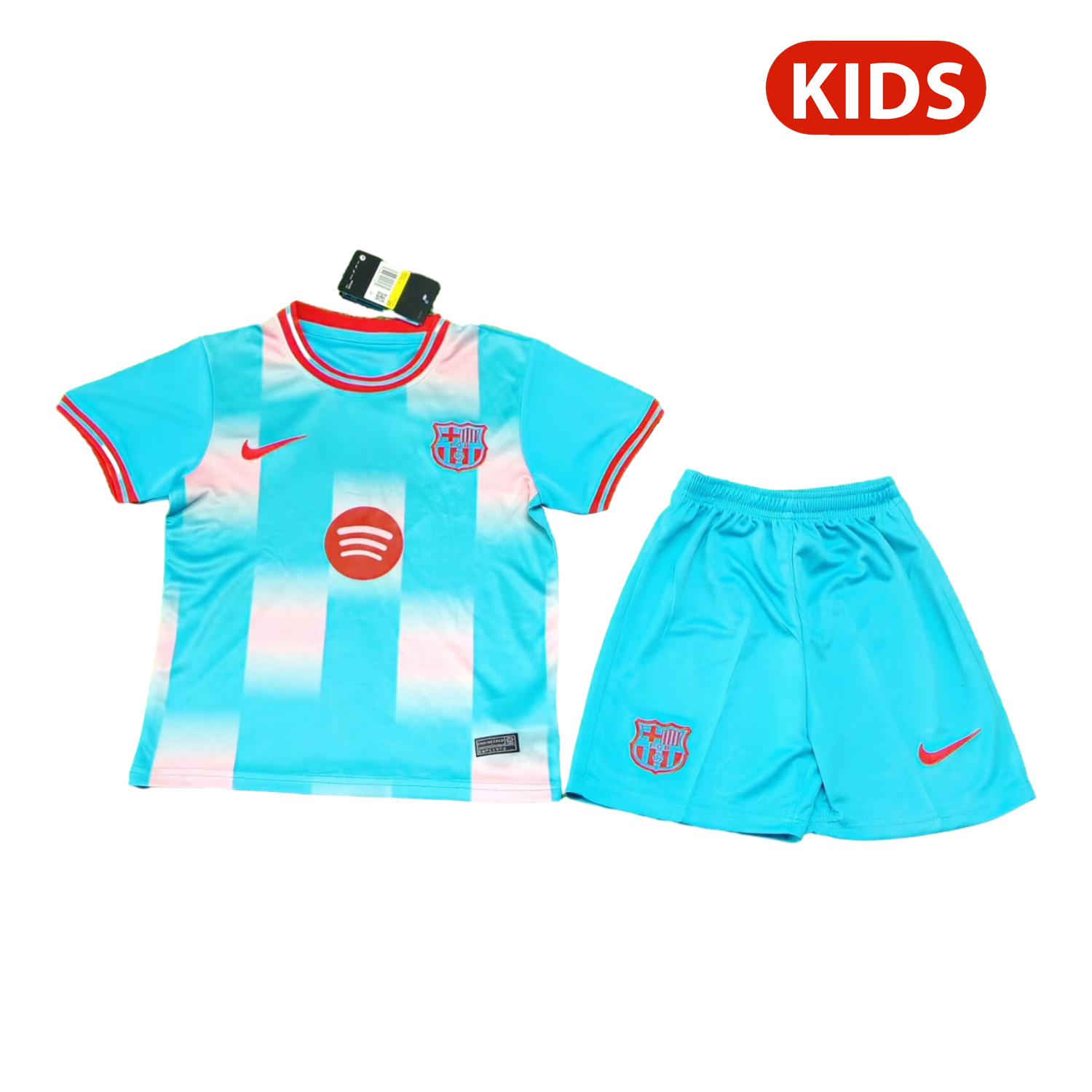 AlphaJersey-Barcelona 25-26 Blue And Pink Special Kids Kit