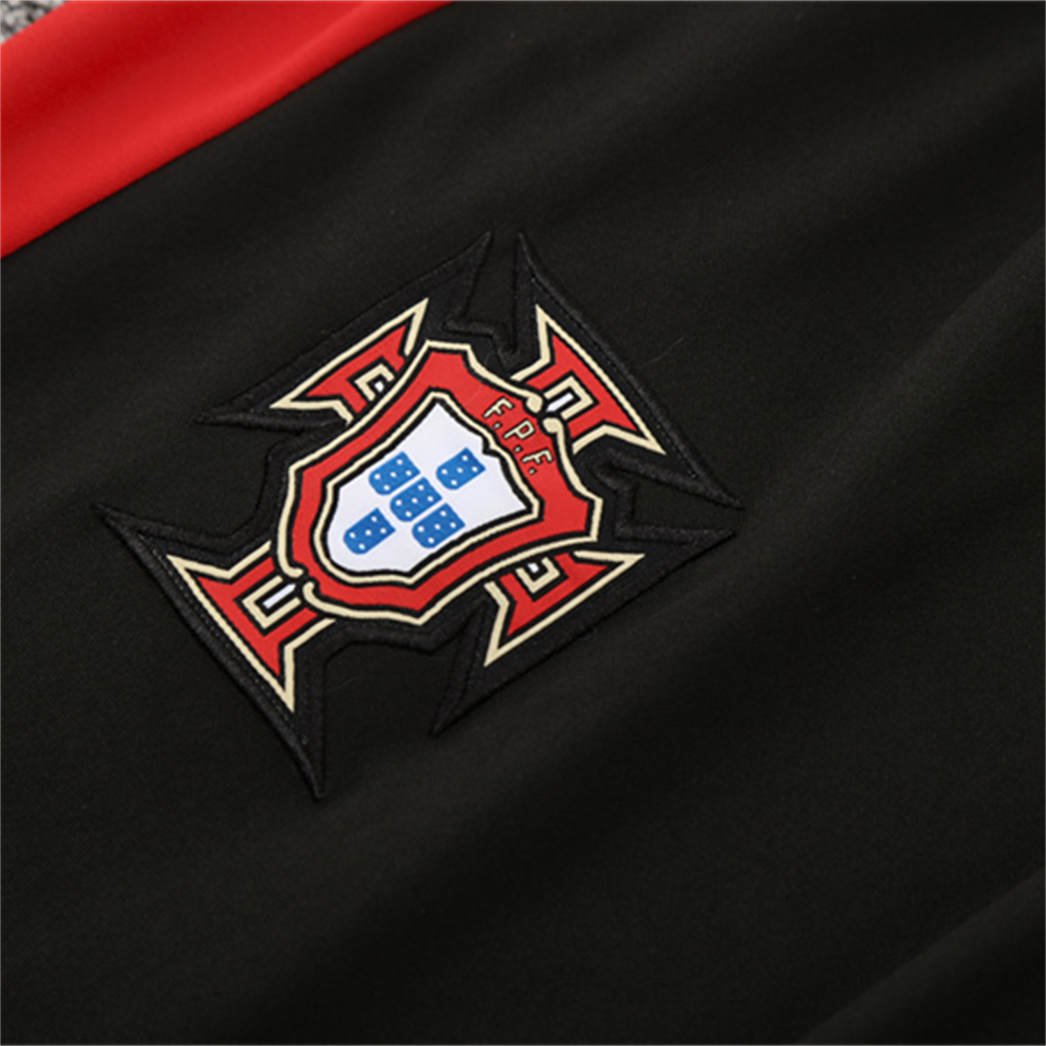 AlphaJersey-Portugal 25-26 Kids Long Sleeve Training Set - Red Top & Black Pants