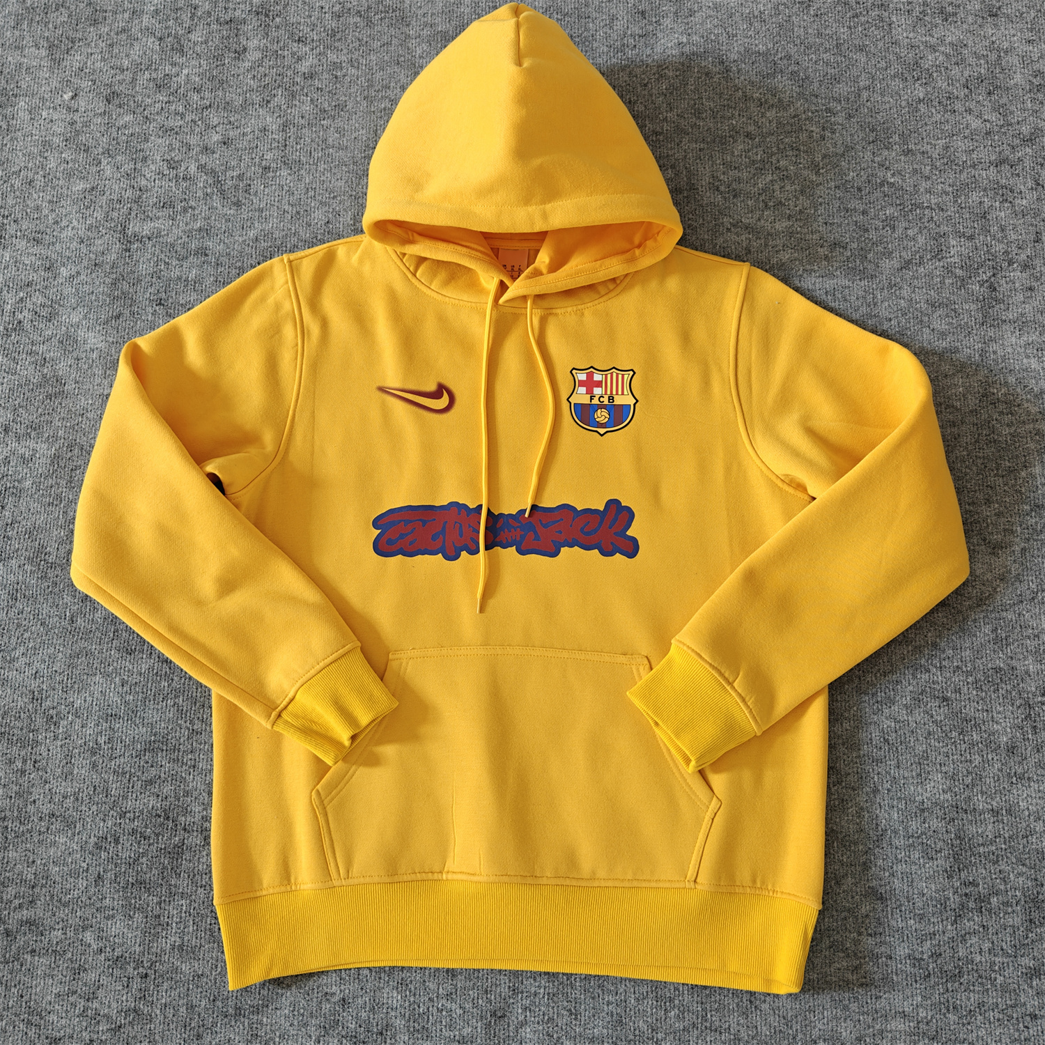 AJ-AlphaJersey-Barcelona x Travis Scott Team Logo On Both Sides Unisex Pullover Hoodie