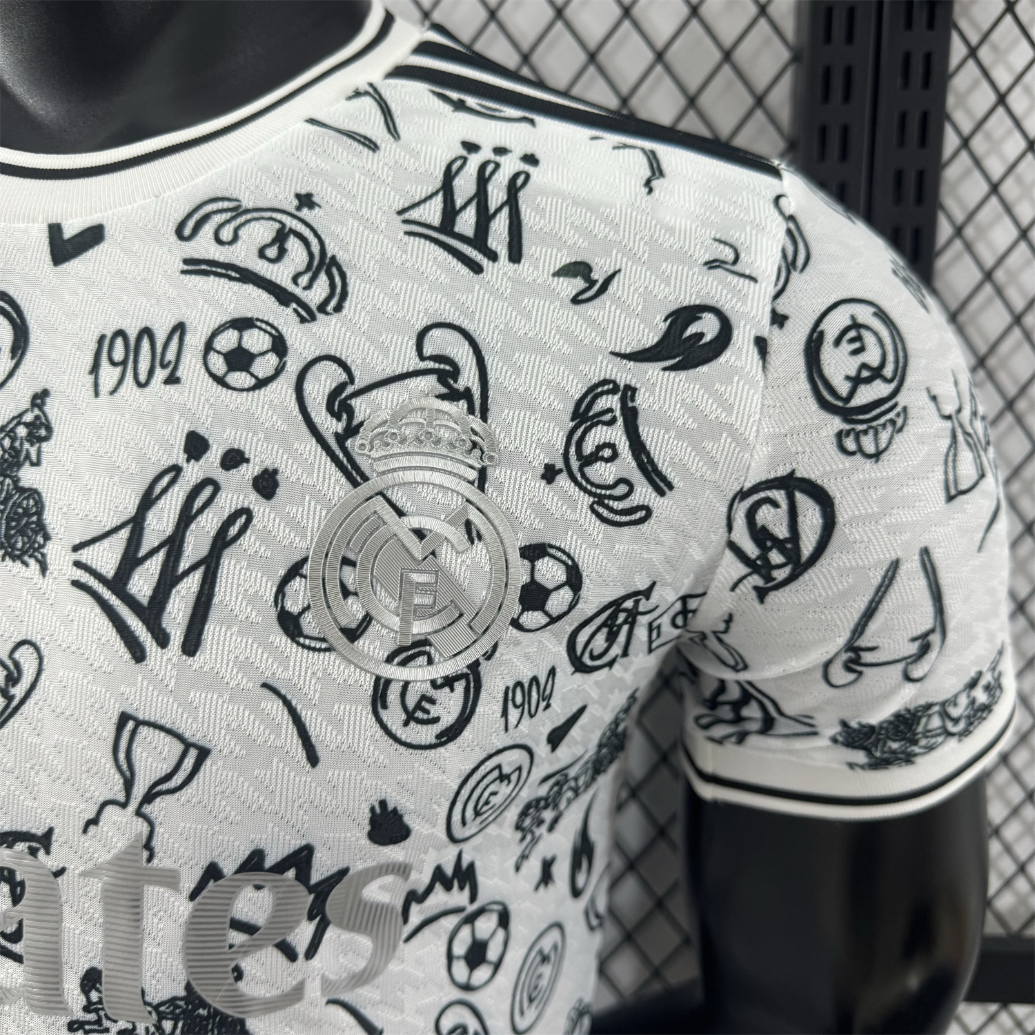 AlphaJersey-Real Madrid 25-26 White Special Jersey with Black Emoji Icons - Player Version