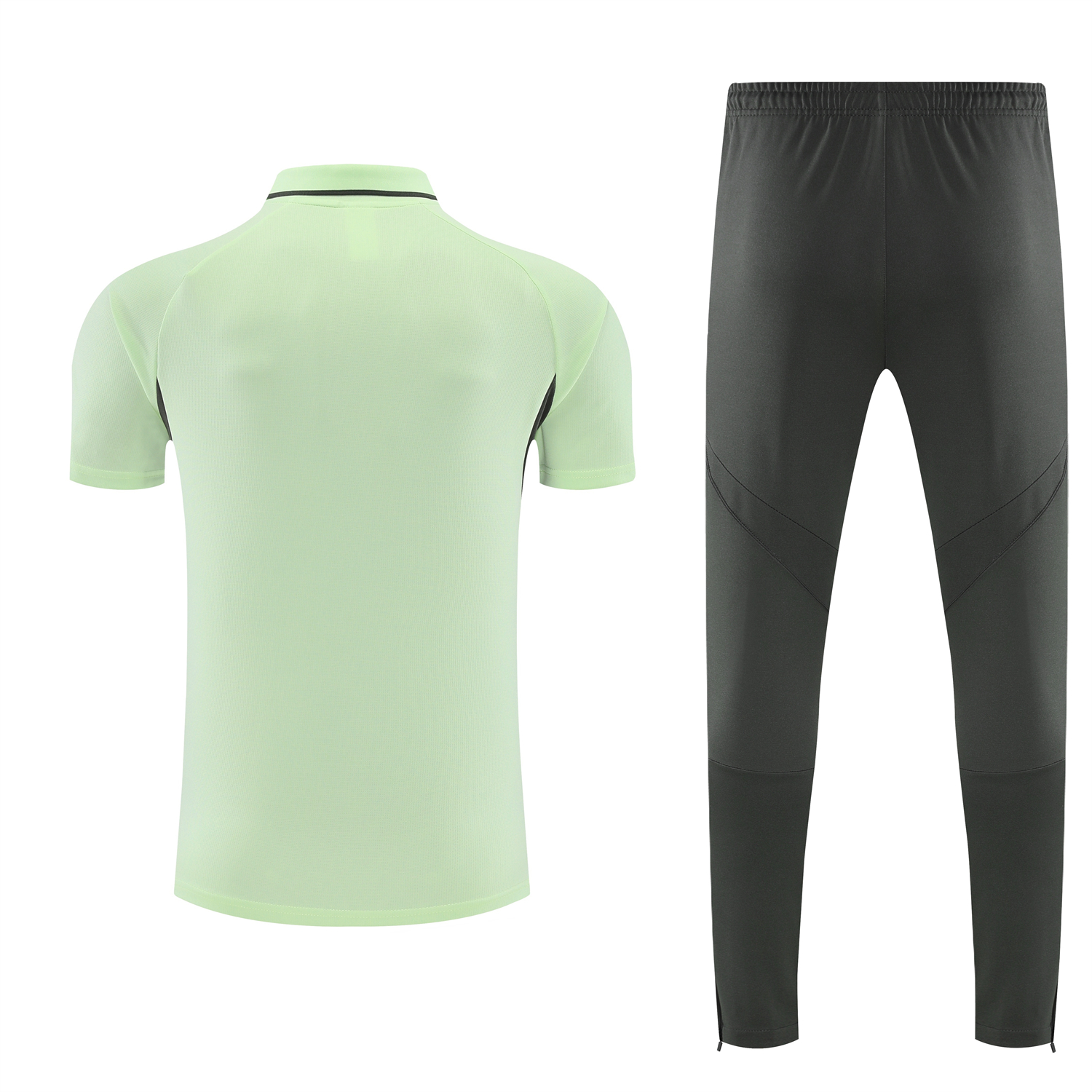 AlphaJersey-Real Madrid 25-26 POLO Short-Sleeve Training Set - Light Green Top and Dark Grey Pants