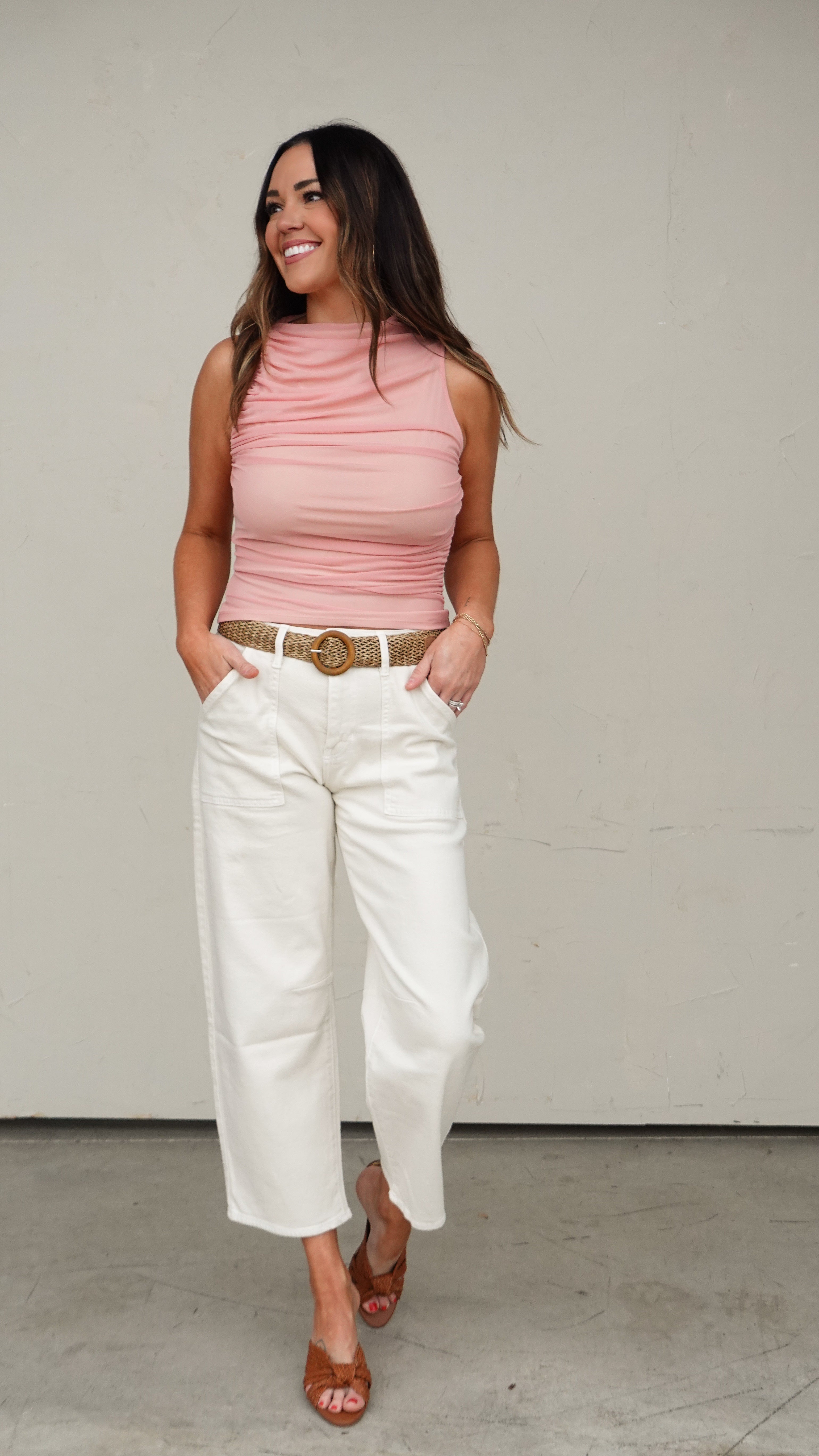 Rose Pink Mesh Tank Top | Elegant Women's Fashion by coolavocek