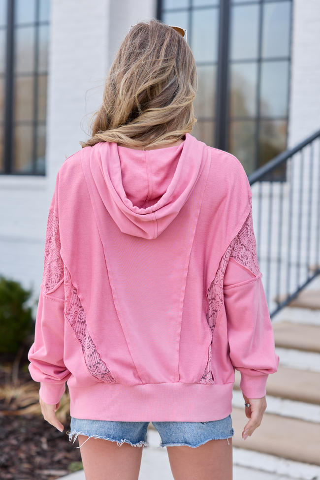 Emerson Mauve Lace Patchwork Hoodie SALE | Elegant Women's Fashion by coolavocek