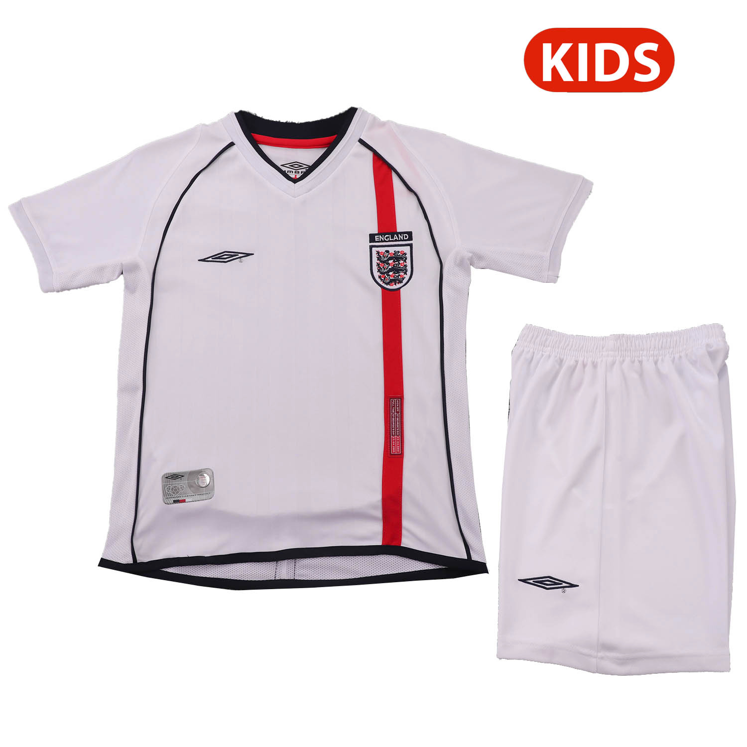 AlphaJersey-Retro England 2002 Home Kids Kit