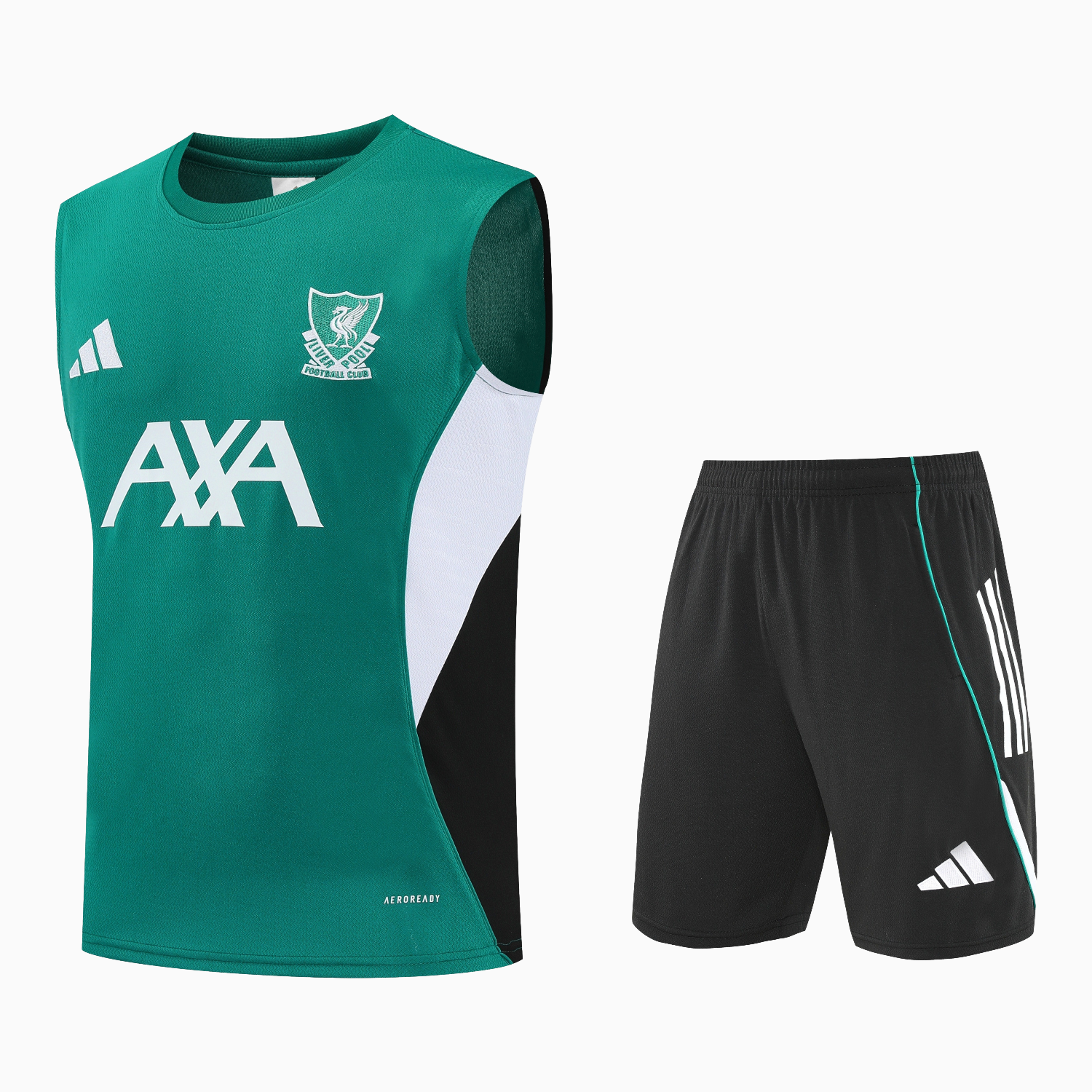 AlphaJersey-Liver.pool 25-26 Vest Training Set - Green Vest & Black Shorts