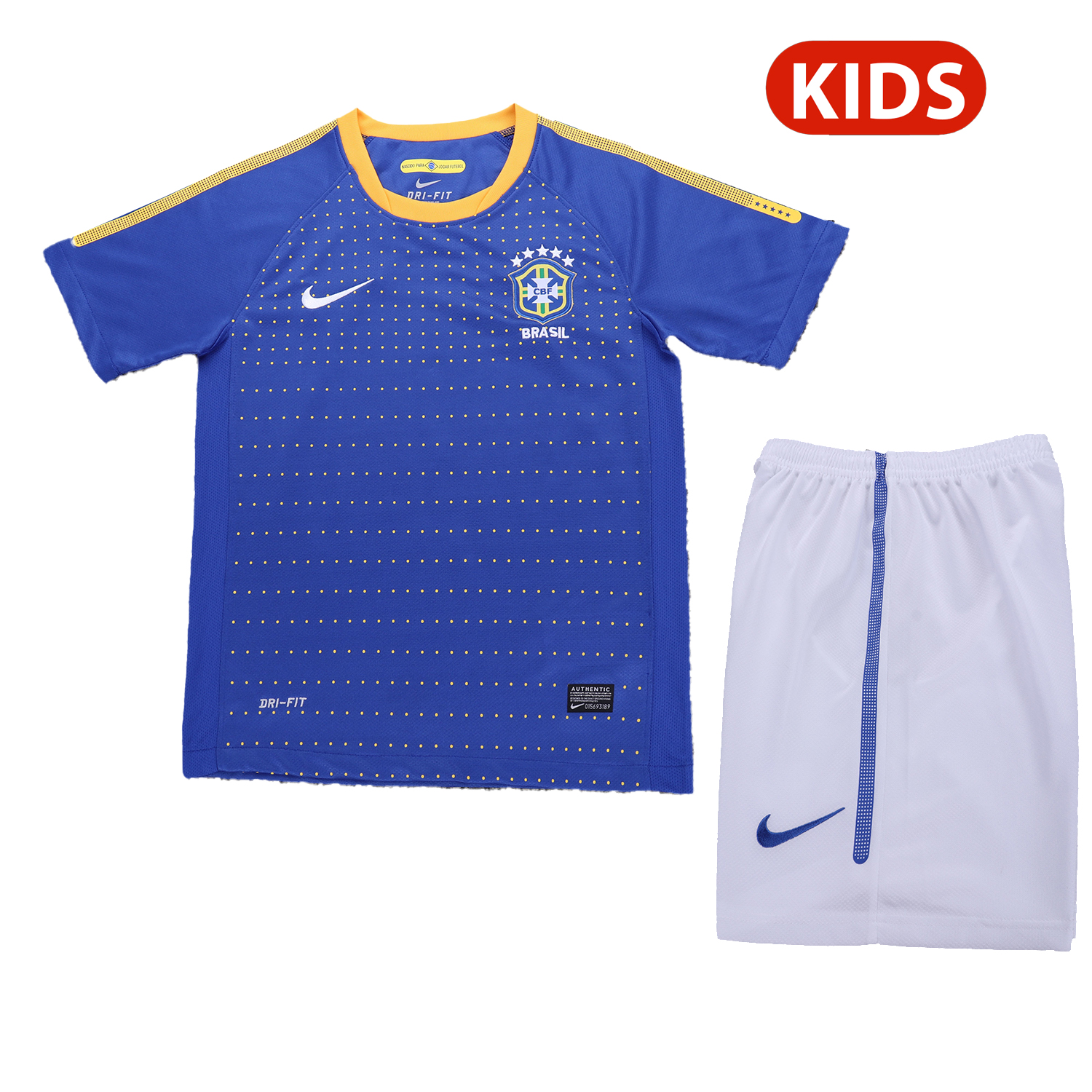 AlphaJersey-Retro Brazil 2010 Away Kids Kit