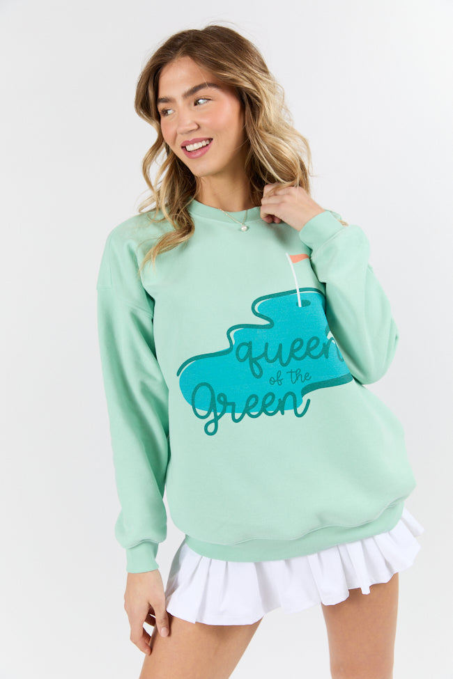 Queen Of The Green Mint Graphic Sweatshirt | Elegant Women's Fashion by coolavocek