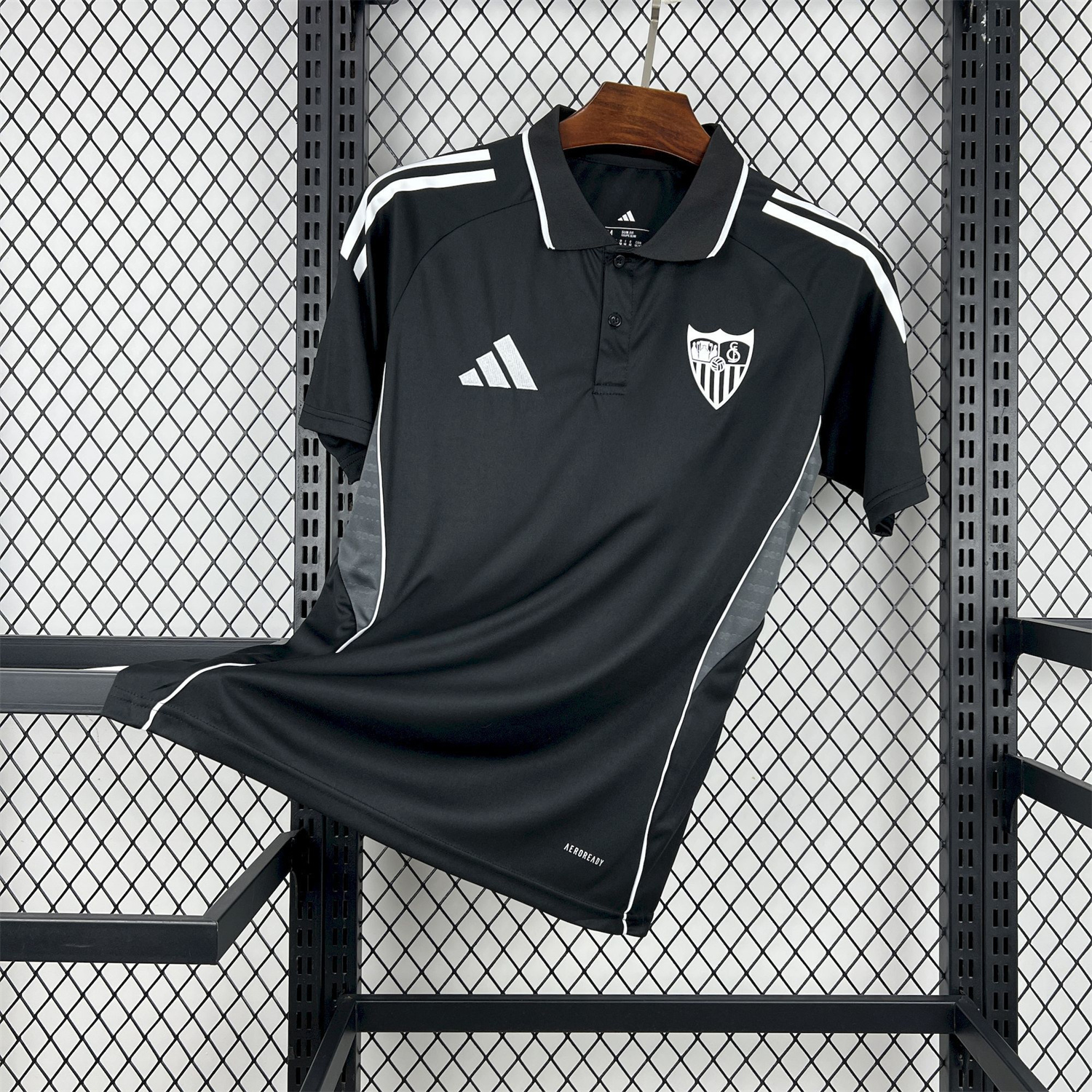 AlphaJersey-Sevilla 25-26 Black Travel Jersey - Fans Version