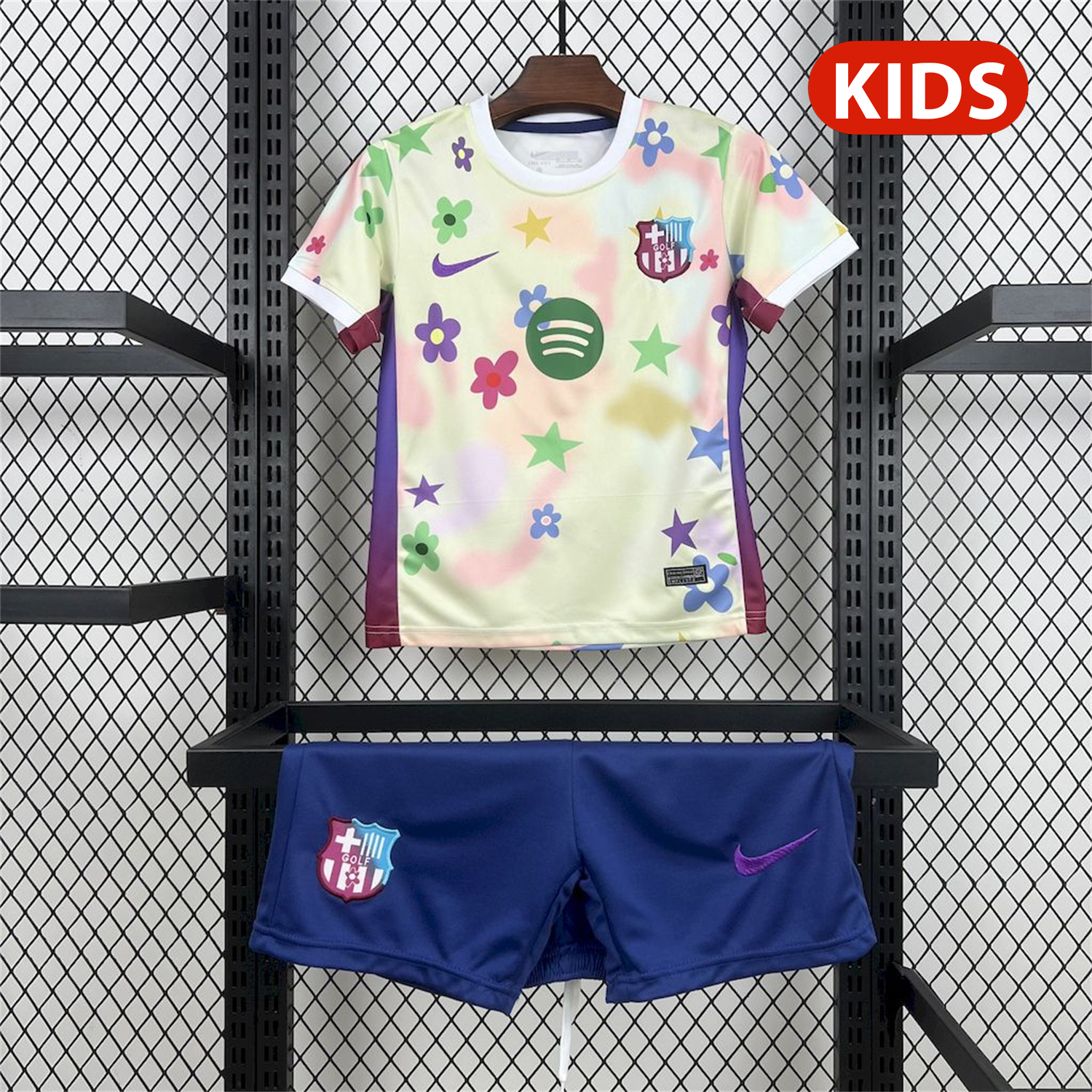 AlphaJersey-Barcelona 25-26 Stars And Flowers Pink Special Kids Kit