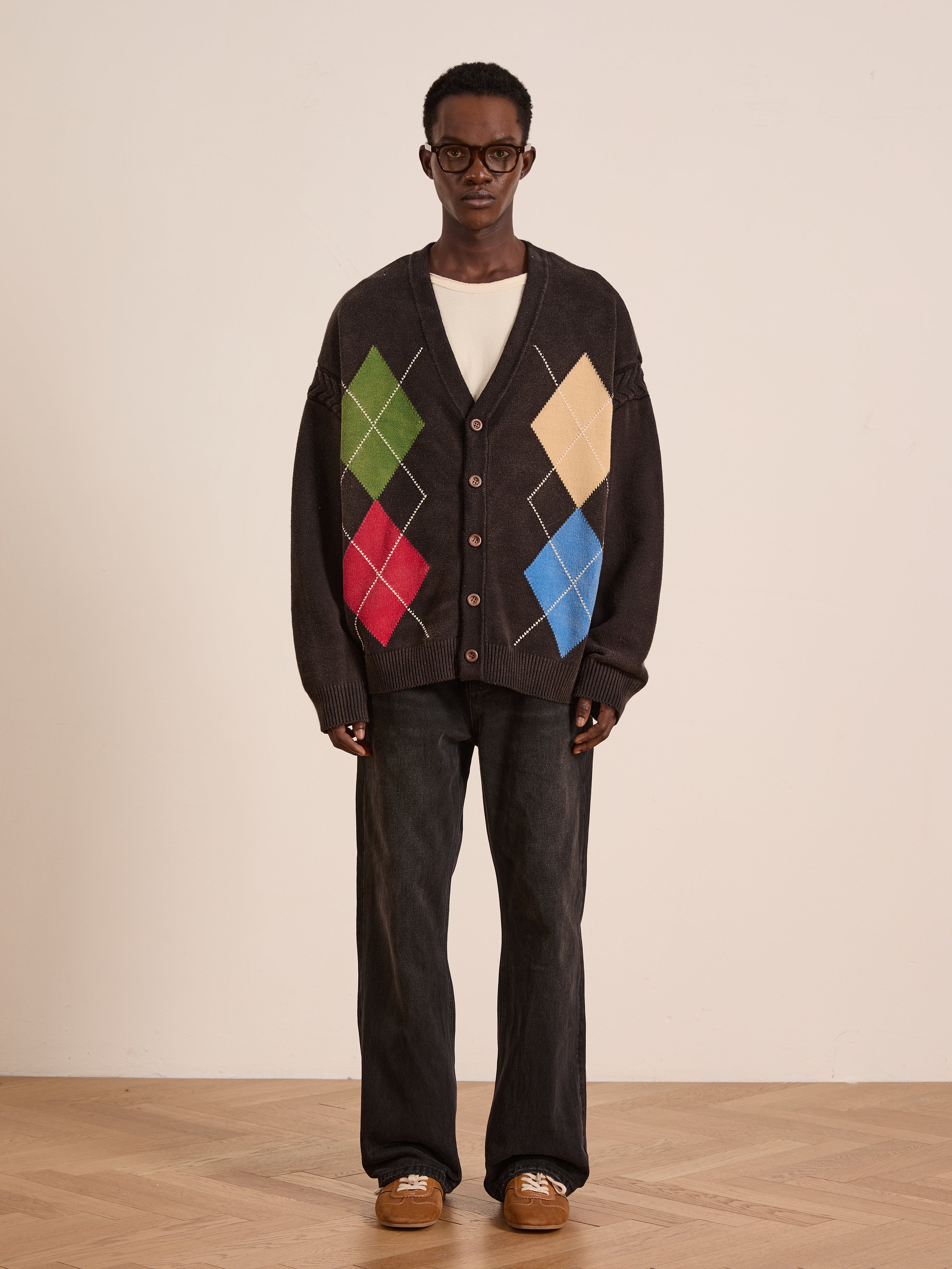 Argyle Knit Cardigan | Modern Menswear by yycbvcnbmmnbm