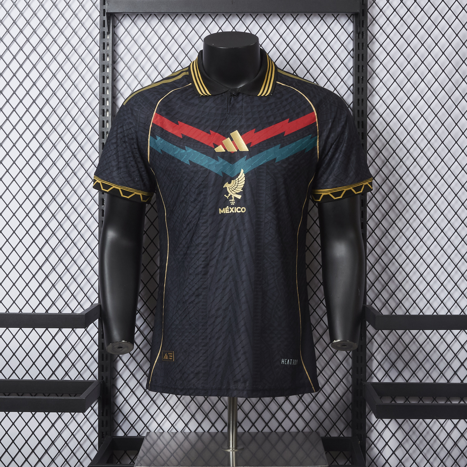 AlphaJersey-Mexico 25-26 Red And Green Chest Lines Special Jersey - Player Version