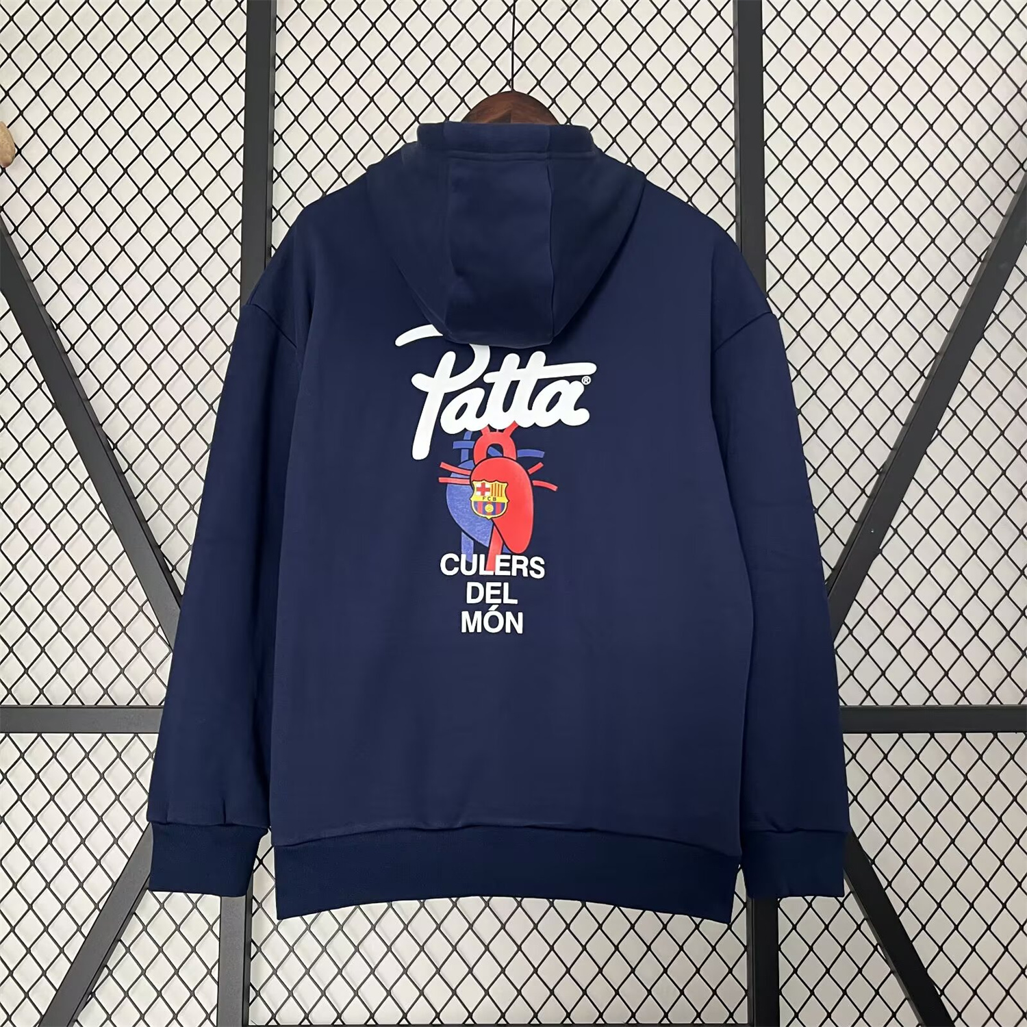 AlphaJersey-Barcelona x Patta 25-26 Blue Unisex Pullover Hoodie
