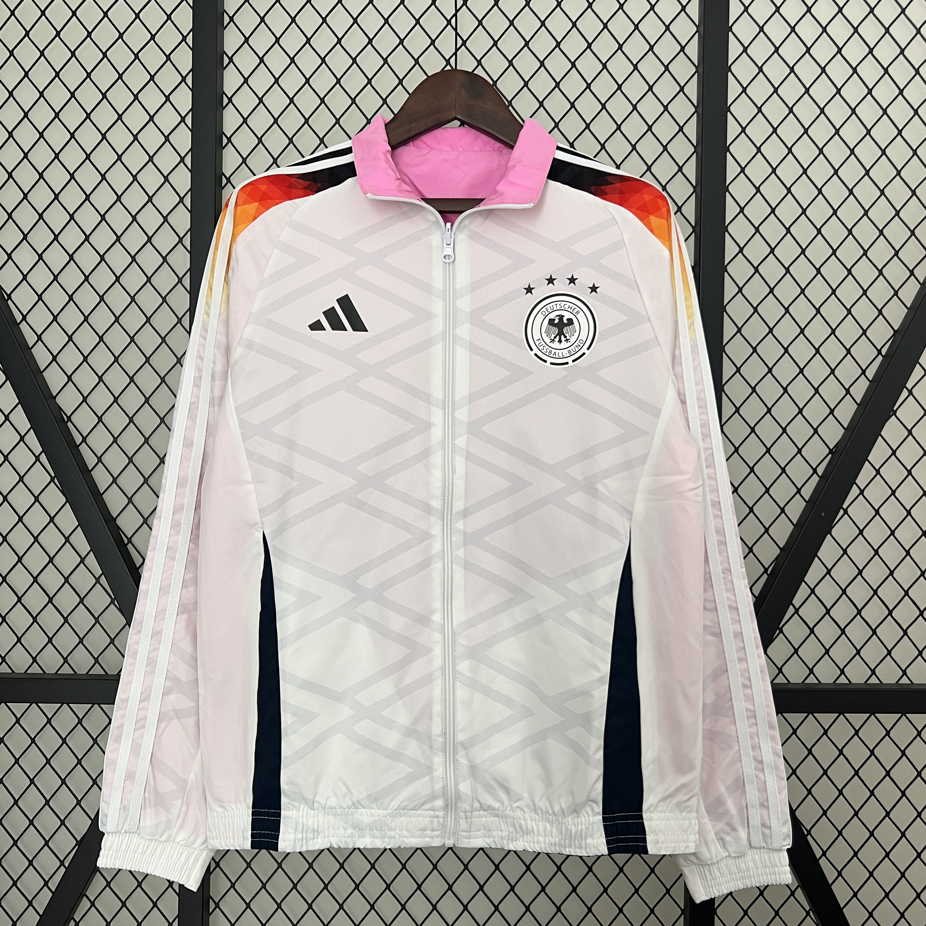 AlphaJersey-Germany 2024 Double Sided Reversible Windbreaker - Purple & White