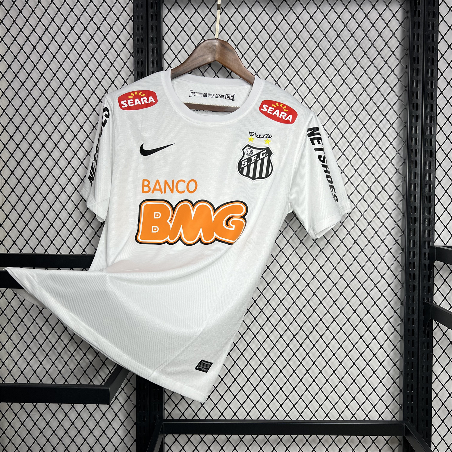 AlphaJersey-Retro Santos 2012 Centennial Home Jersey with SEARA Sponsor Patch