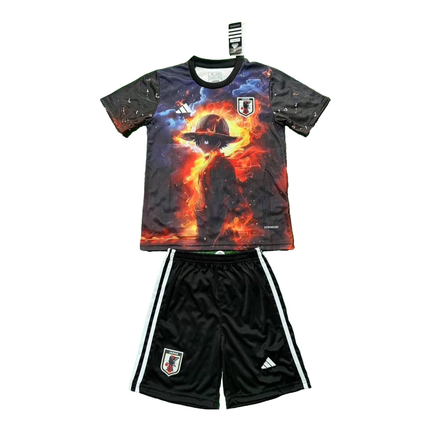 AlphaJersey-Japan 25-26 Night And Fire Luffy Black Special Kids Kit