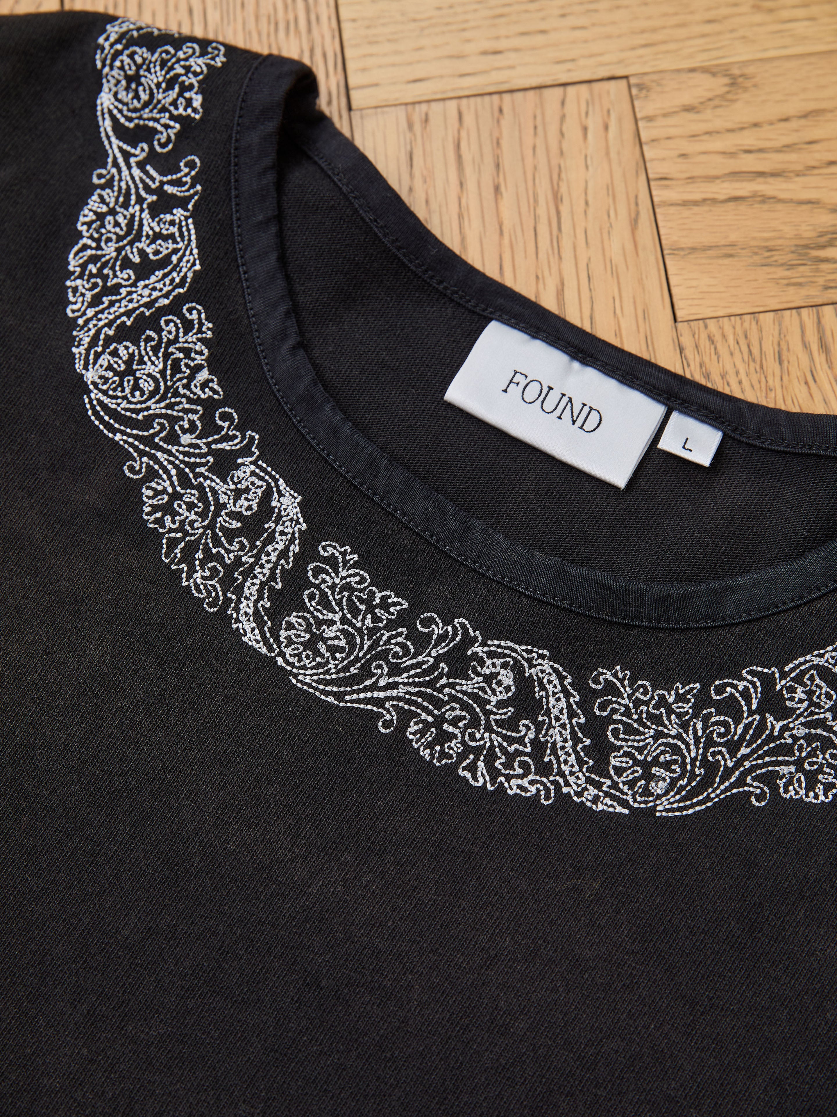 Metallic Long Sleeve Embroidered Tee | Modern Menswear by yycbvcnbmmnbm