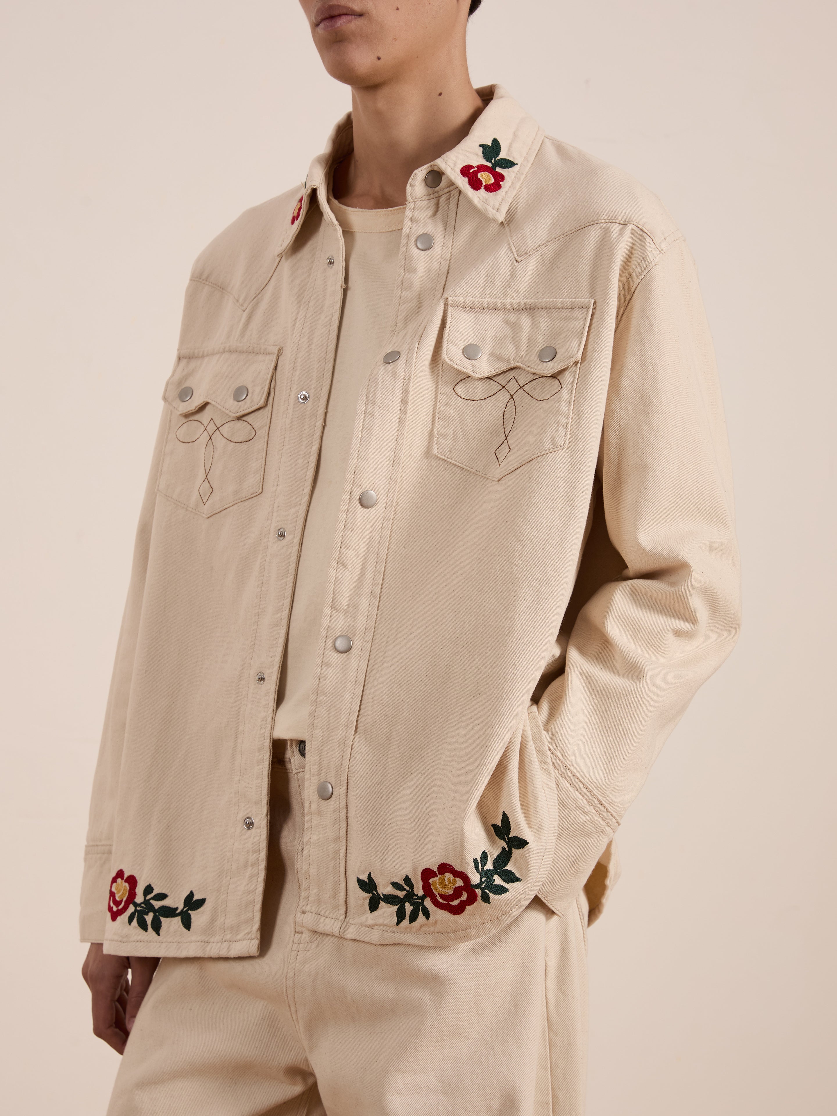 Western Floral Denim Shirt | Modern Menswear by yycbvcnbmmnbm