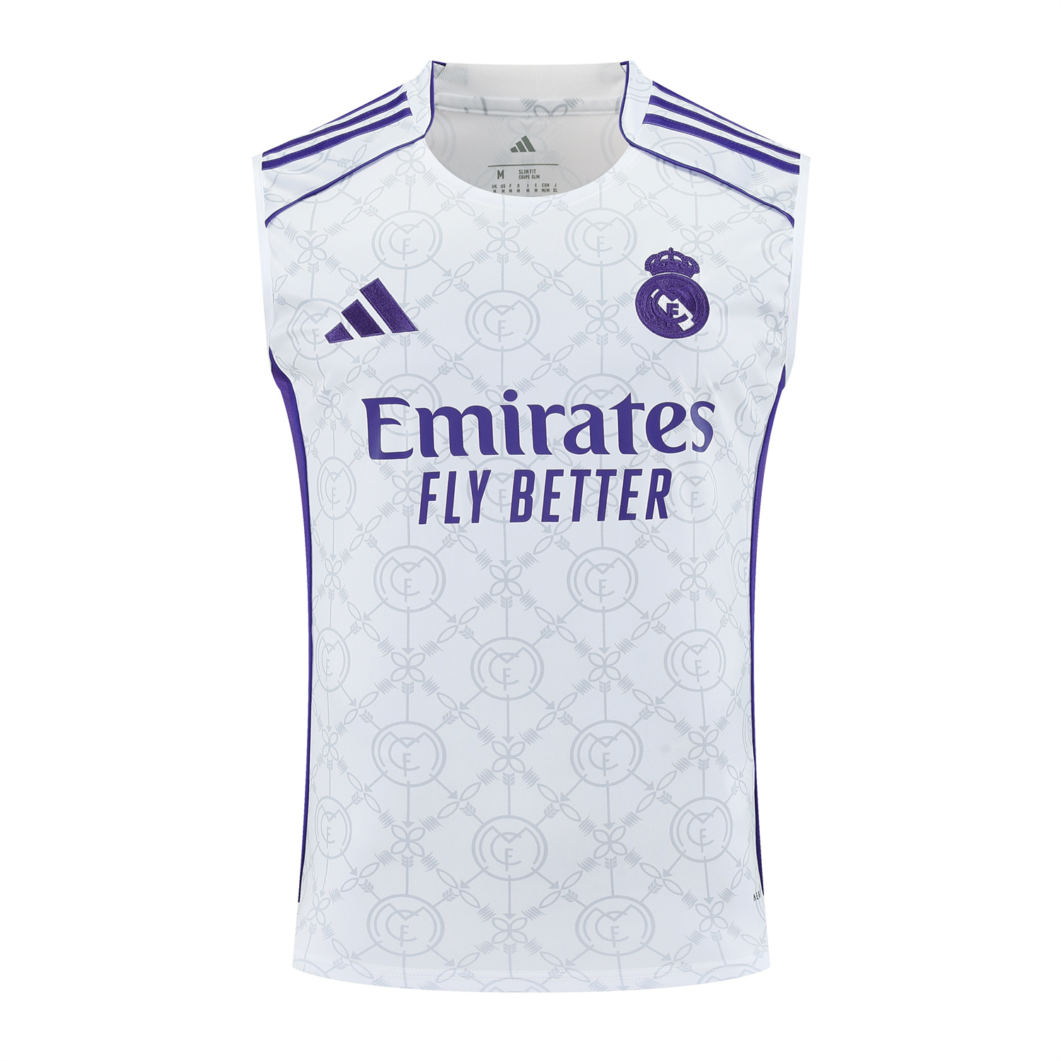 AlphaJersey-Real Madrid 25-26 Vest Training Set - Blue Edge White Vest & Black Shorts