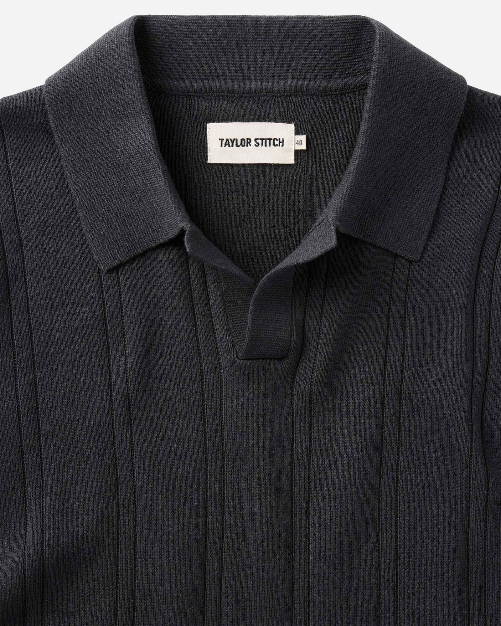 The Valencia Sweater Polo in Heather Coal Rib | Modern Menswear by yycbvcnbmmnbm