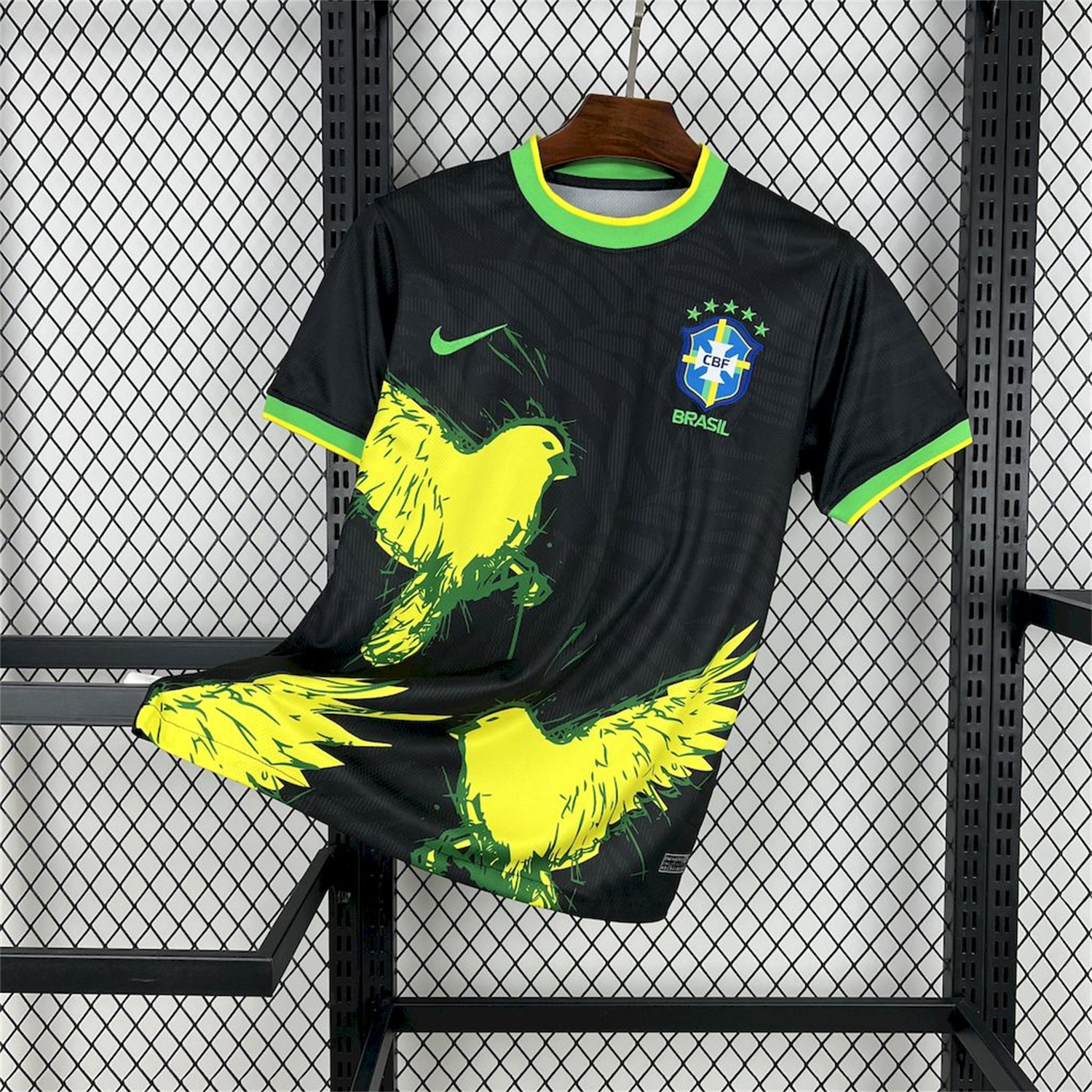 AlphaJersey-Brazil 25-26 Yellow Dove Black Jersey - Fans Version
