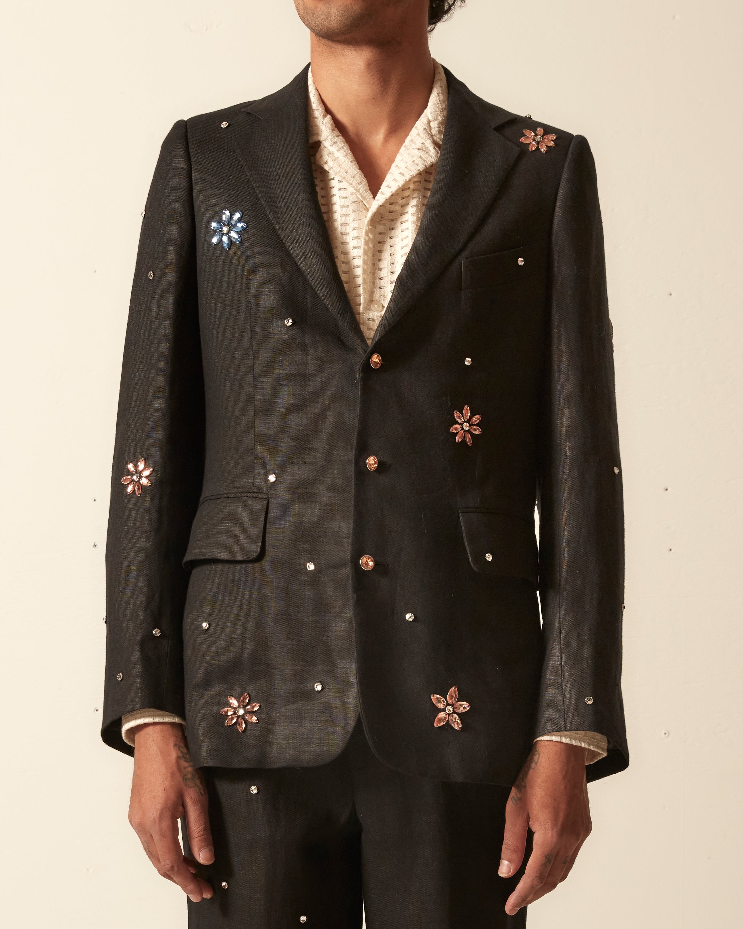 Flower Gem Suit Jacket | Modern Menswear by yycbvcnbmmnbm