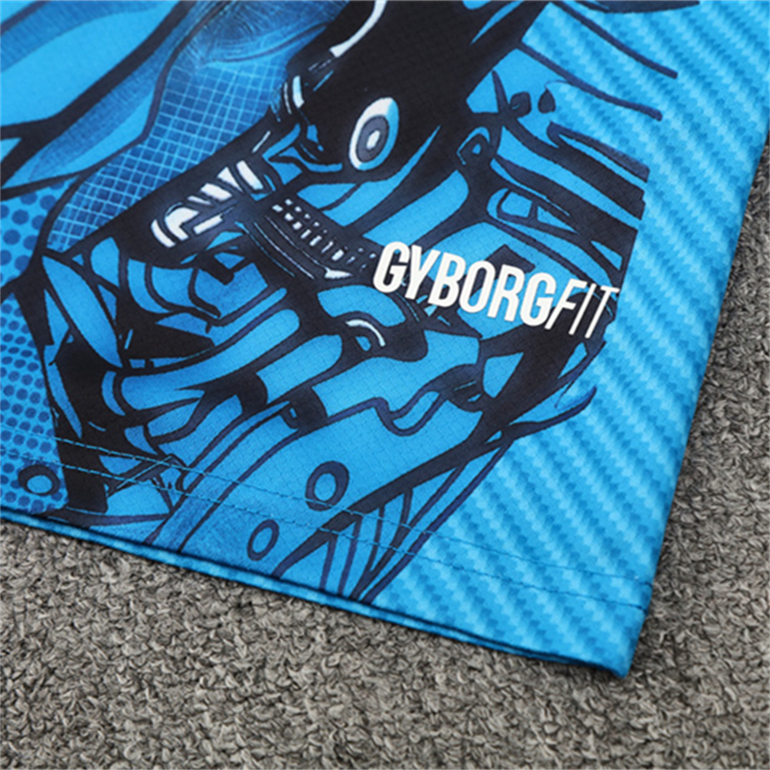 AlphaJersey-Napoli 25-26 Kids Short-Sleeve Training Set - Blue Mecha Top & Black Shorts